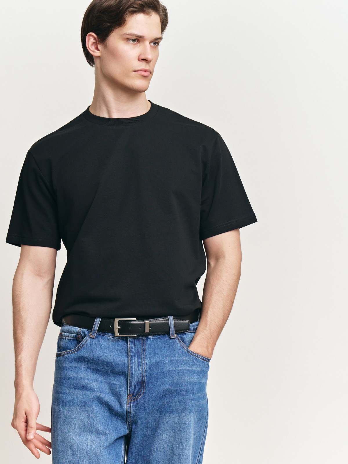 Футболка из хлопка с круглым вырезом