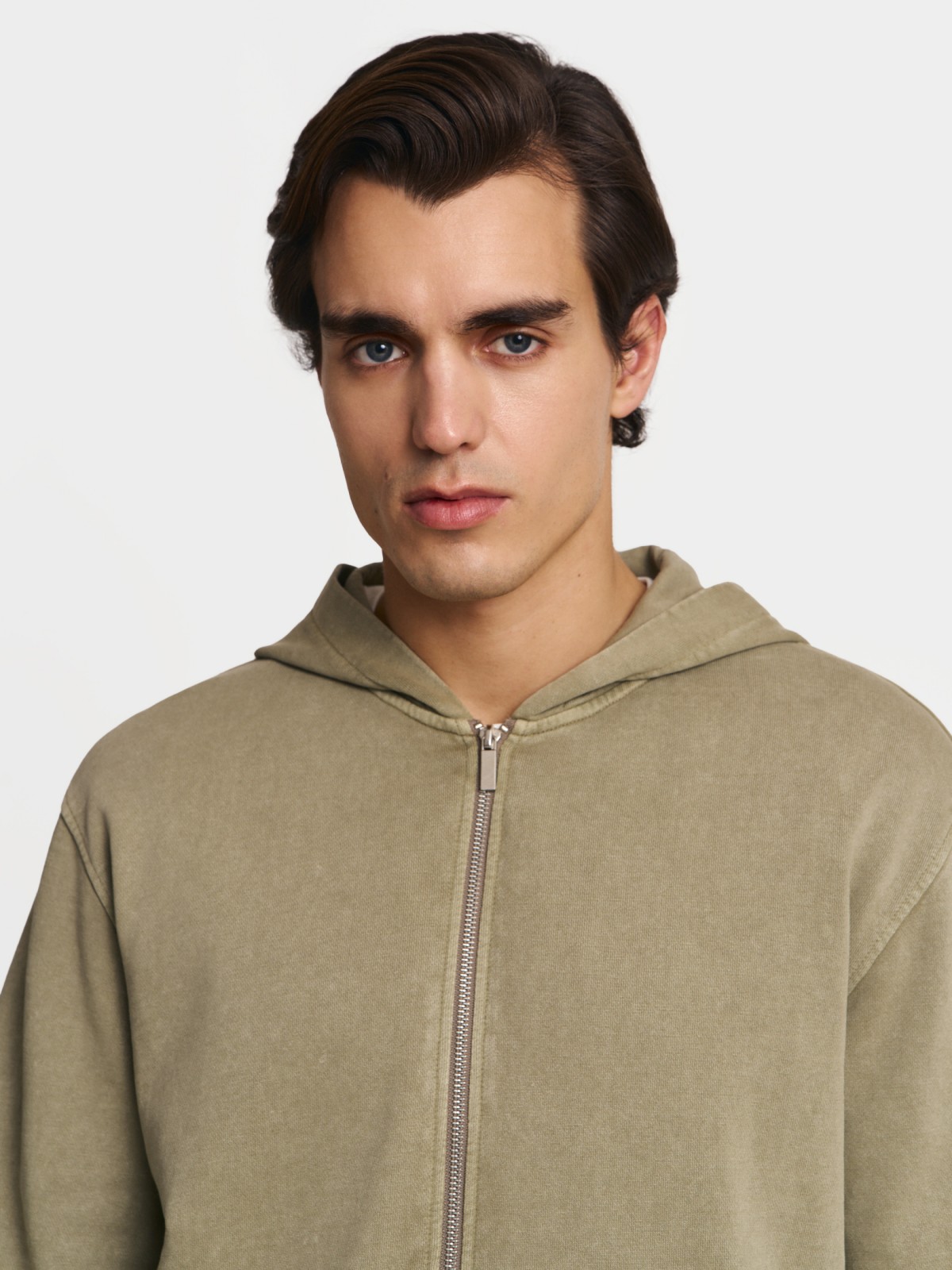 Трикотажная толстовка из хлопка с капюшоном