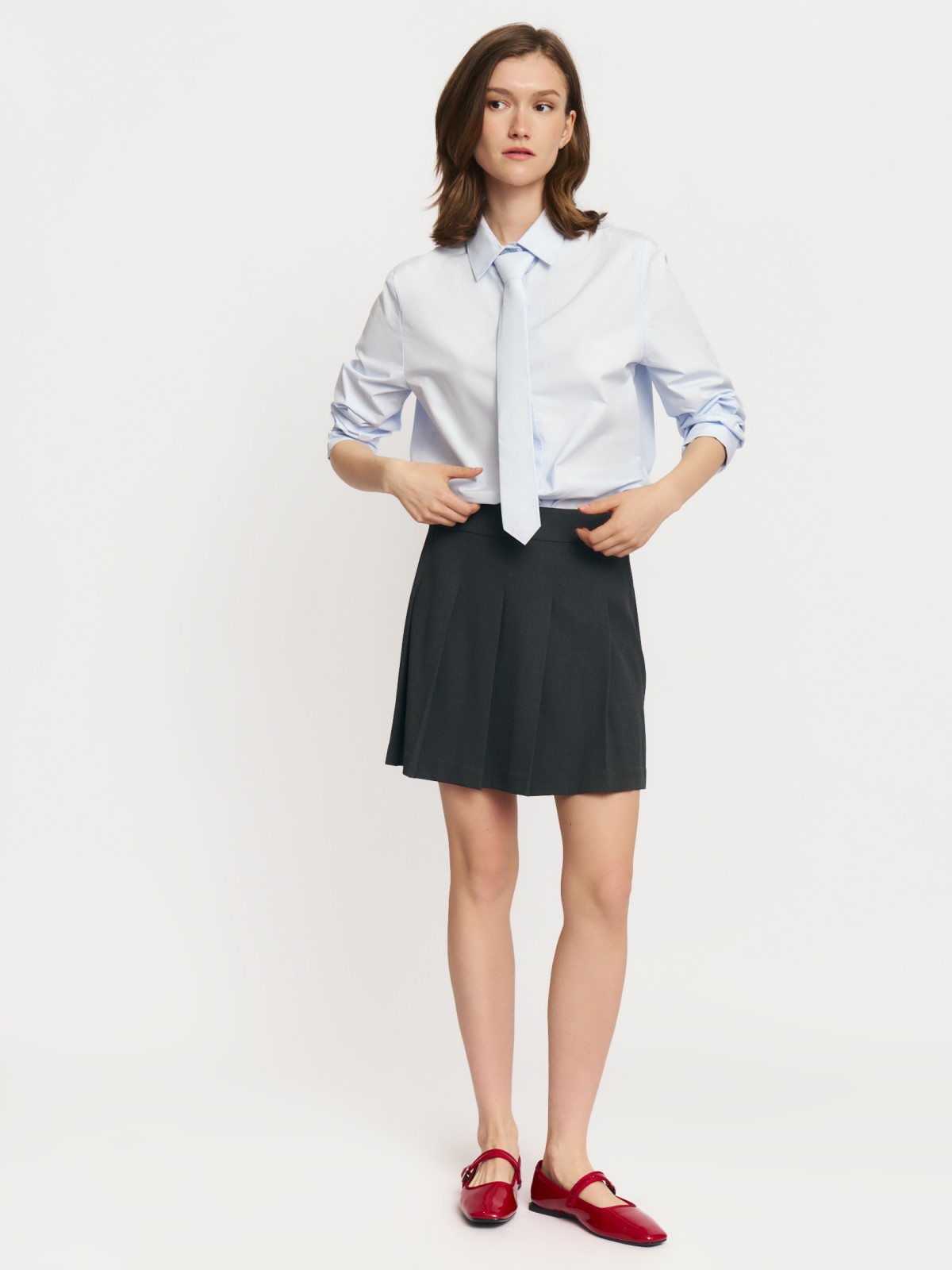 Рубашка из хлопка с галстуком