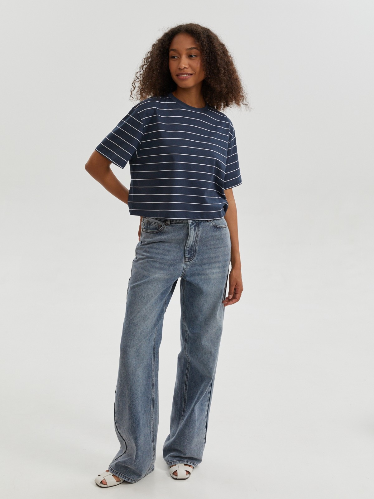 Футболка-топ из хлопка в полоску