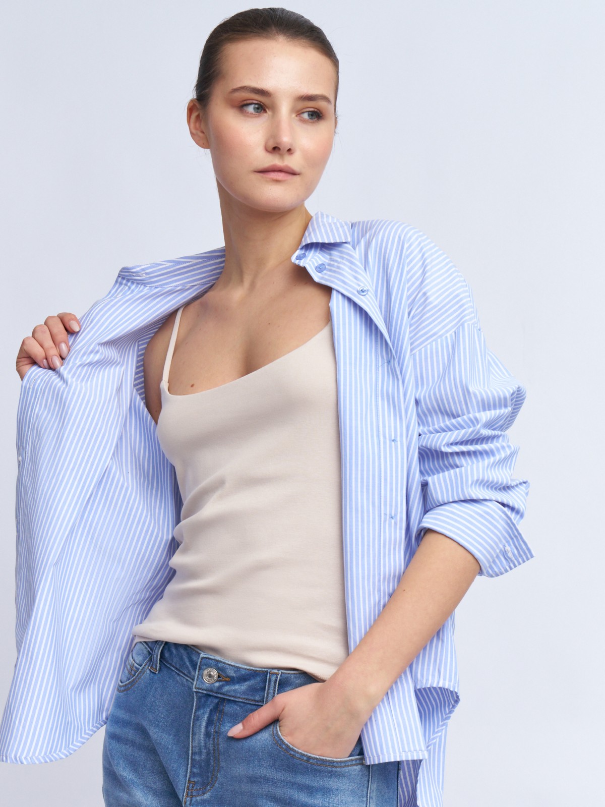 Майка-топ из хлопка на лямках 499₽