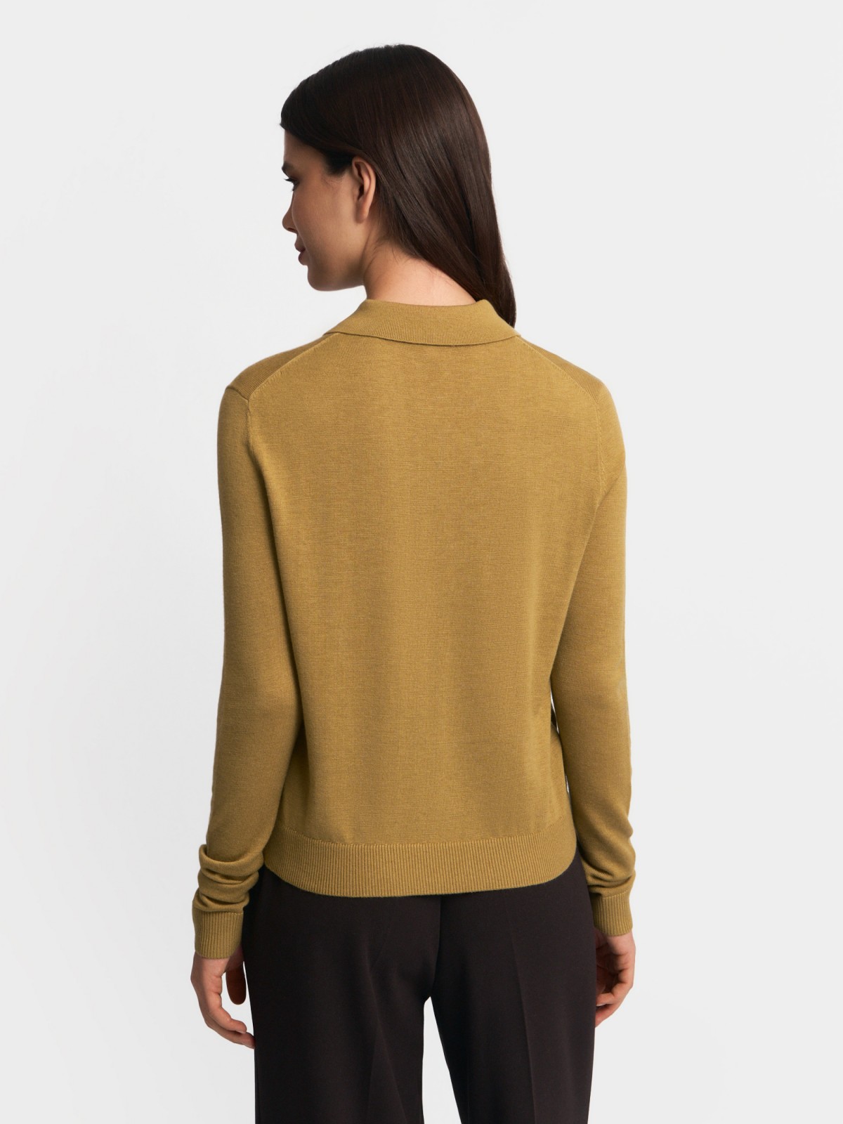 Трикотажный лонгслив поло