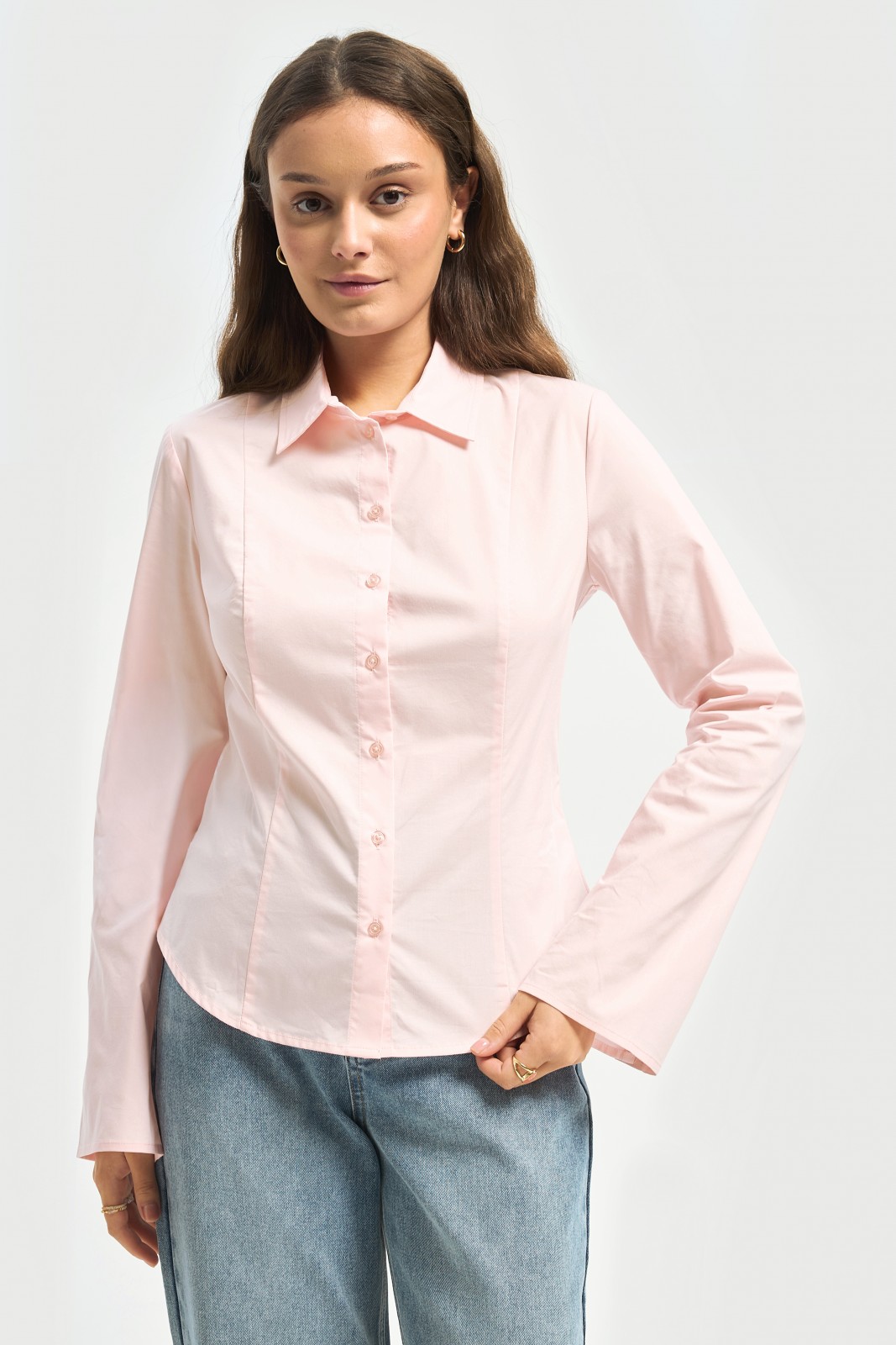 Прилегающая блузка-рубашка