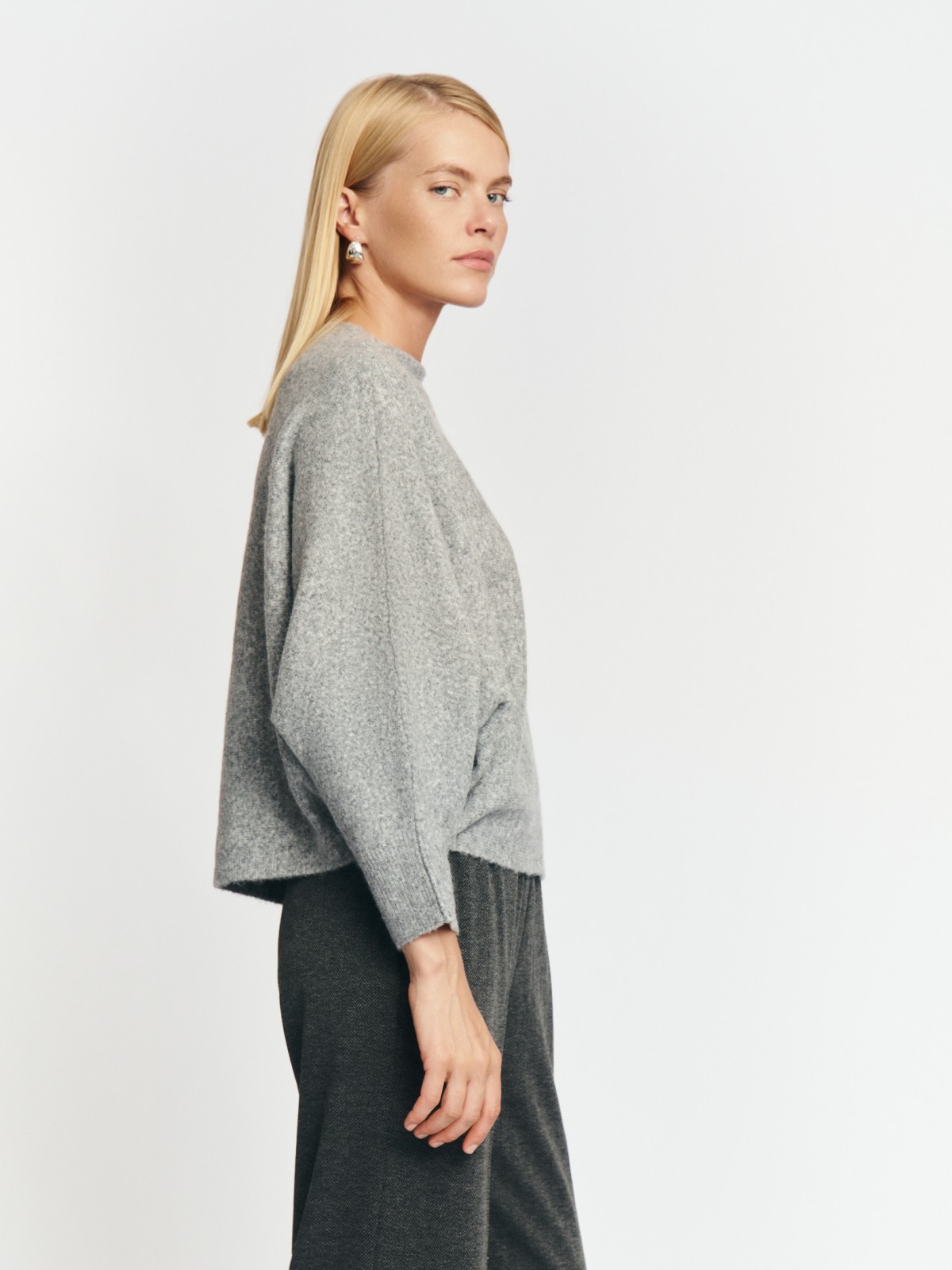 Вязаный джемпер с рукавом летучая мышь