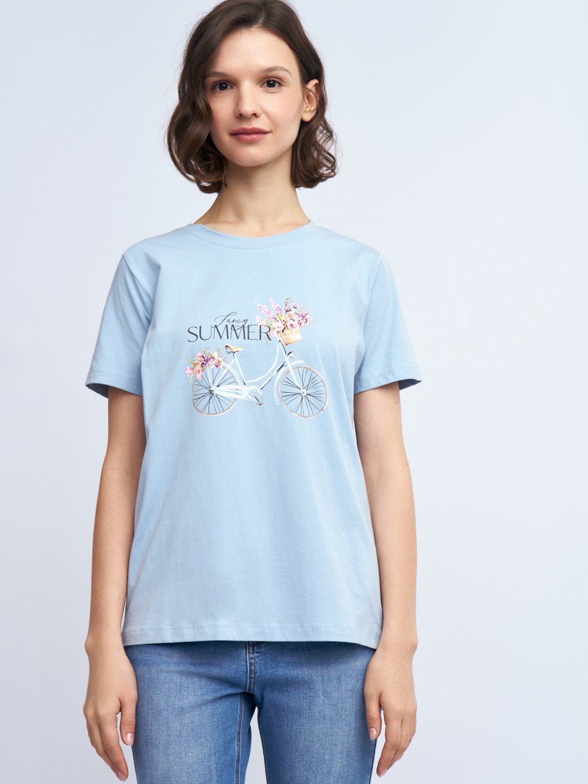 Футболка из хлопка с принтом