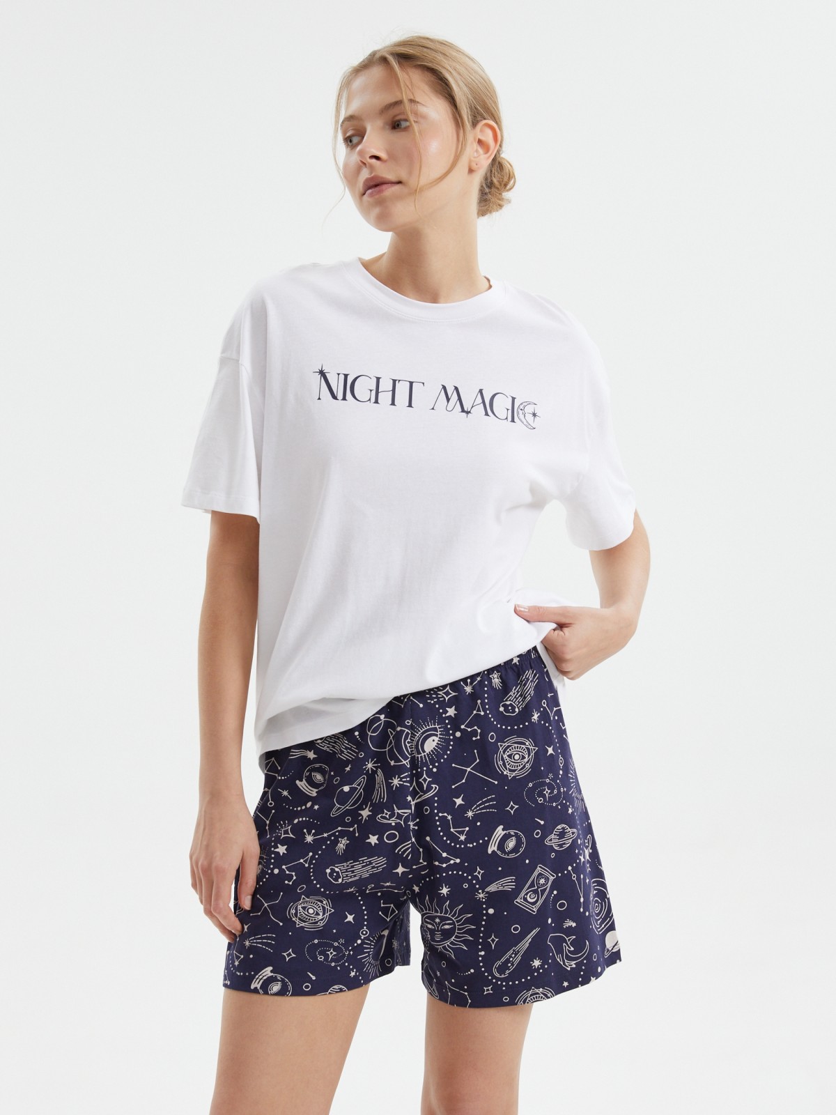 Короткие шорты из хлопка с принтом