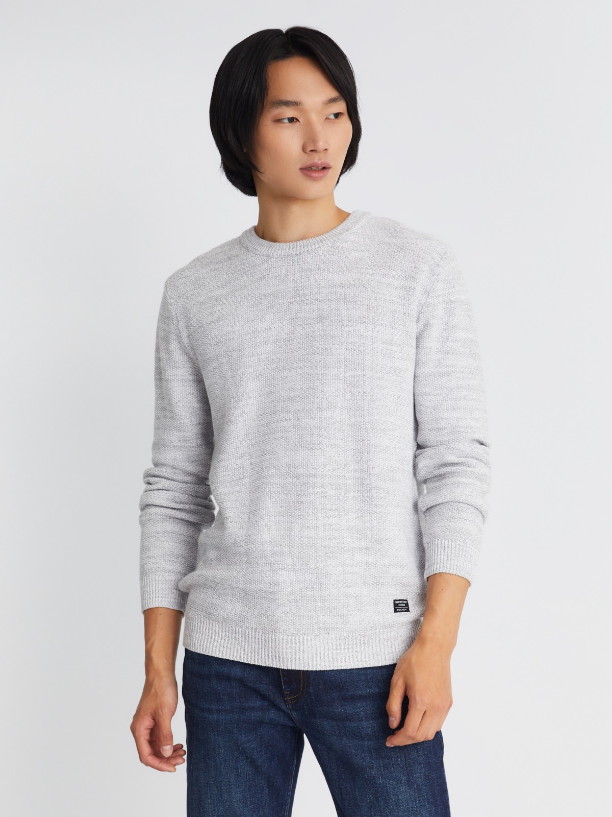 Вязаный джемпер из хлопка с длинным рукавом 899₽