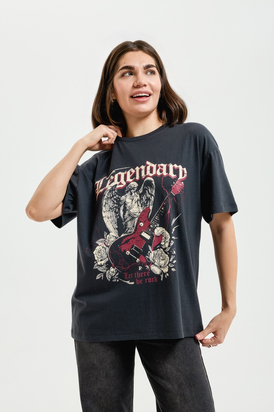 Футболка оверсайз из хлопка с принтом