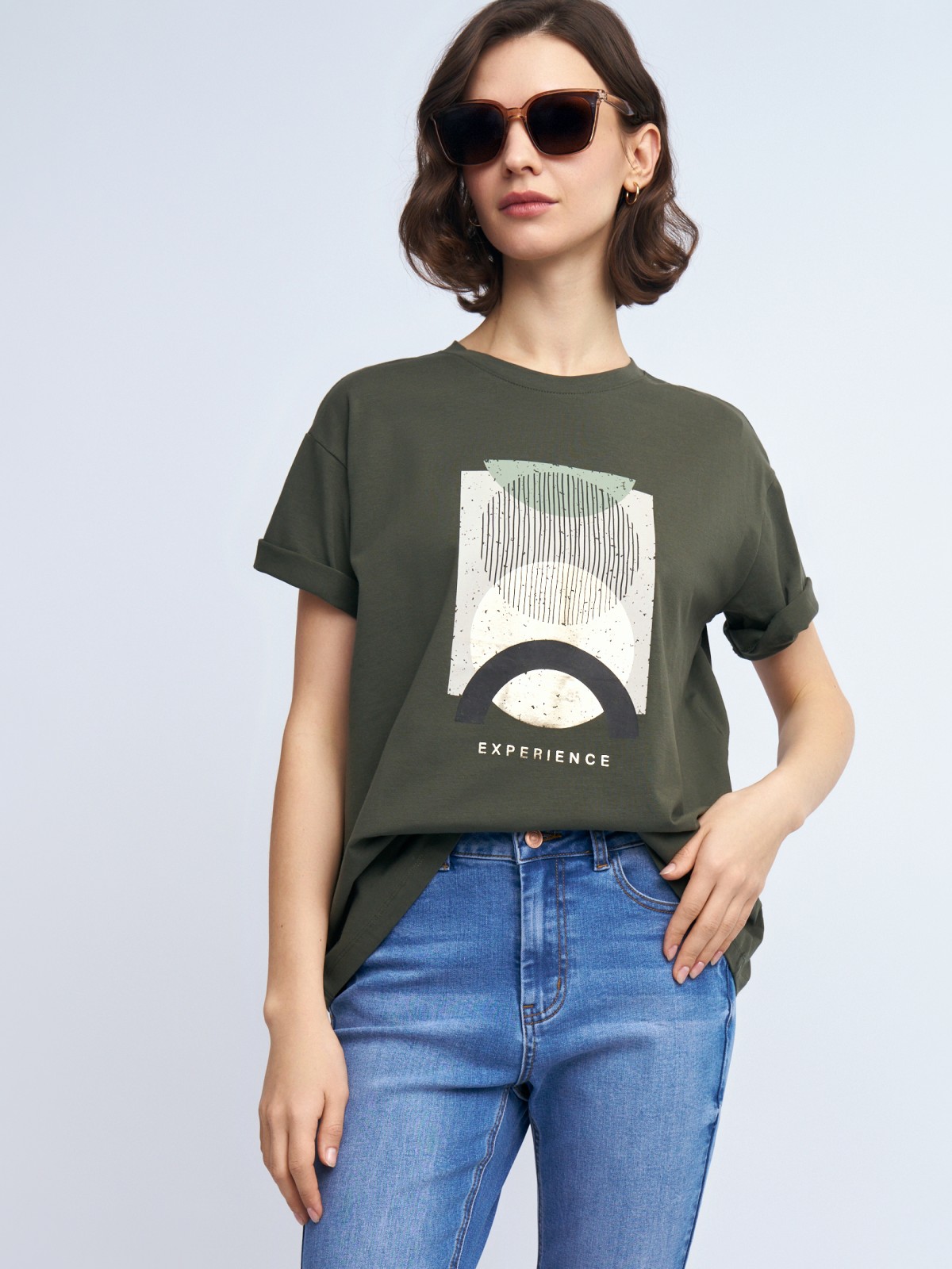 Футболка из хлопка с принтом