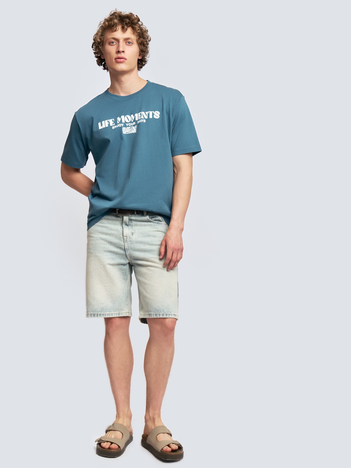 Футболка из хлопка с принтом-надписью