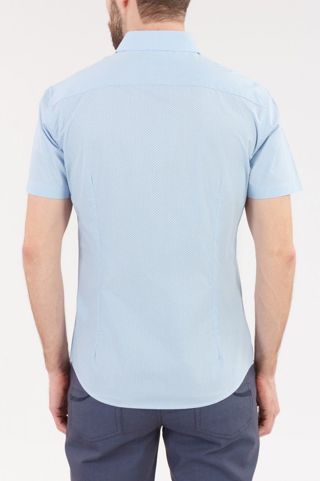 Рубашка с  короткими рукавами zolla 010222259052, цвет светло-голубой, размер S - фото 2