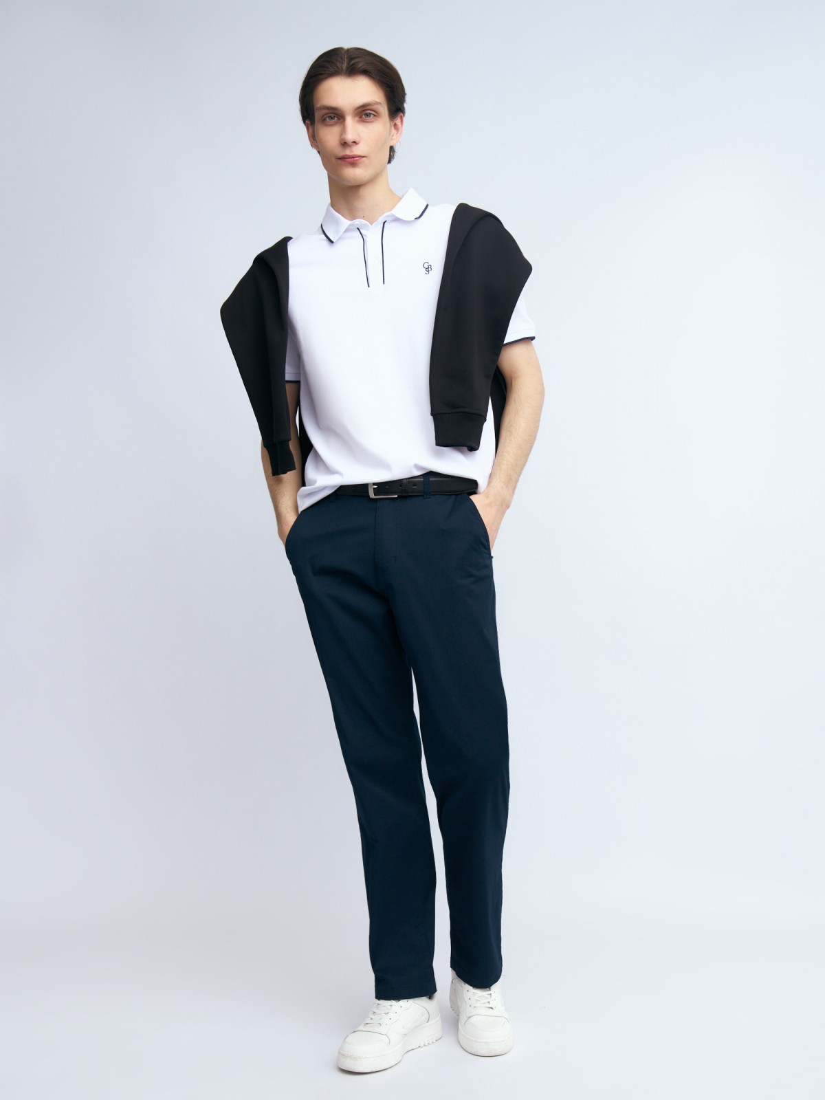 Футболка поло из хлопка с эмблемой