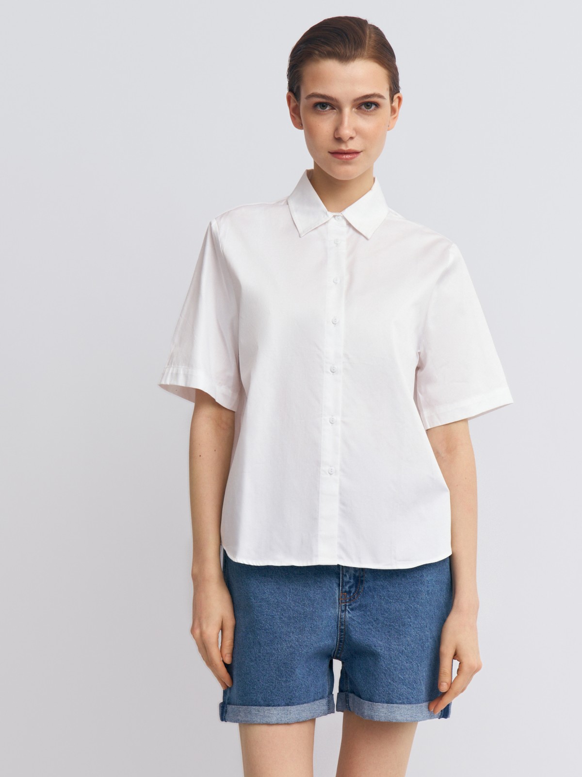 Рубашка из хлопка с коротким рукавом