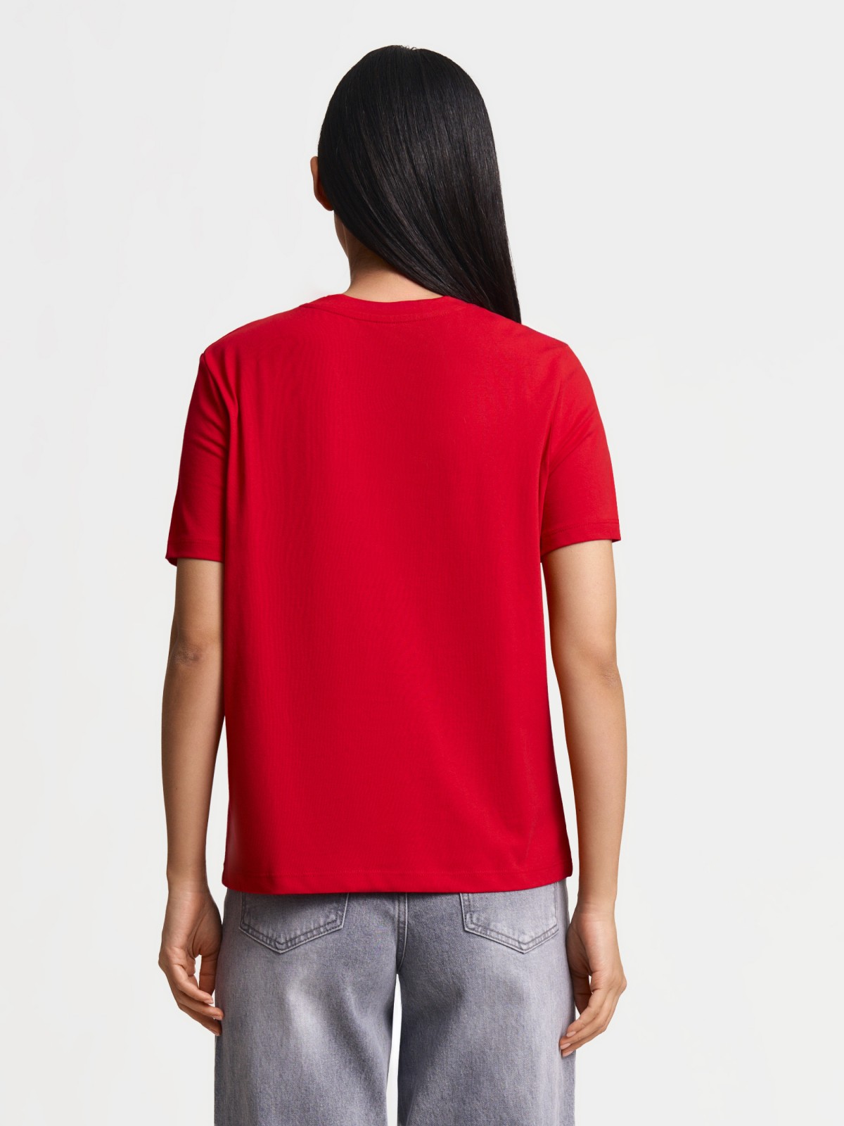 Трикотажная футболка из хлопка с вышивкой