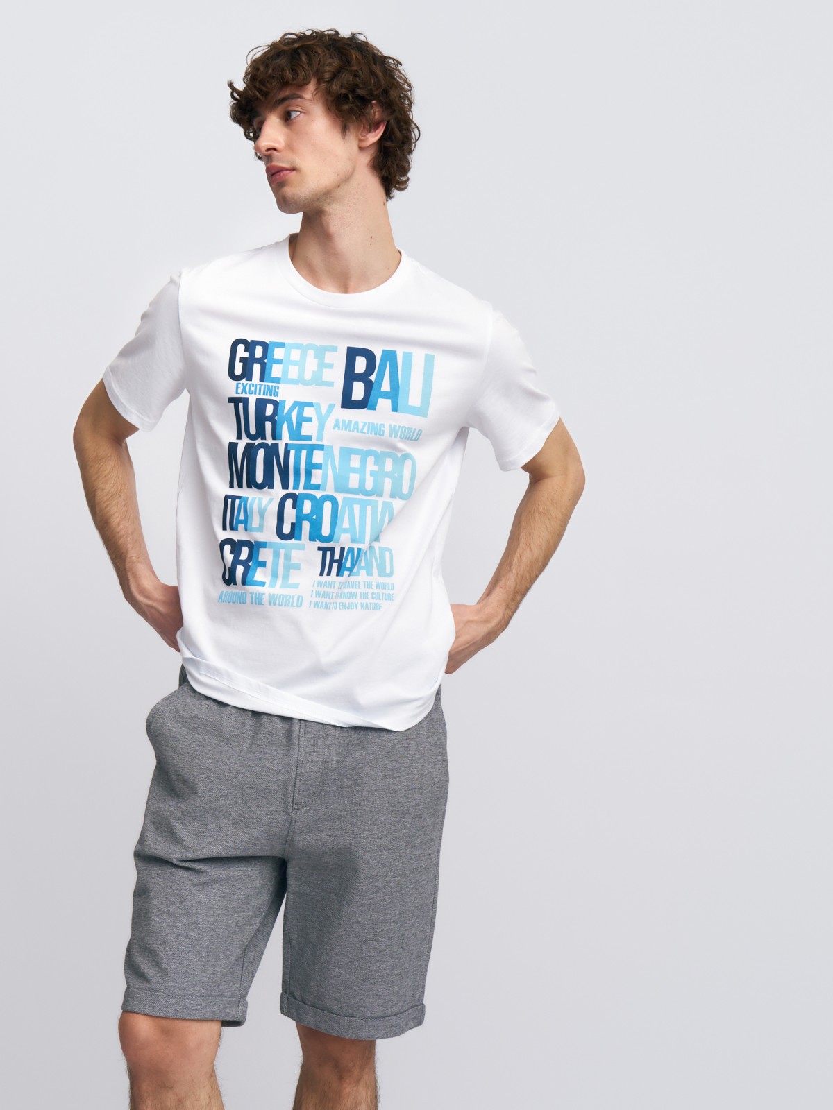 Трикотажные шорты из хлопка с отворотами