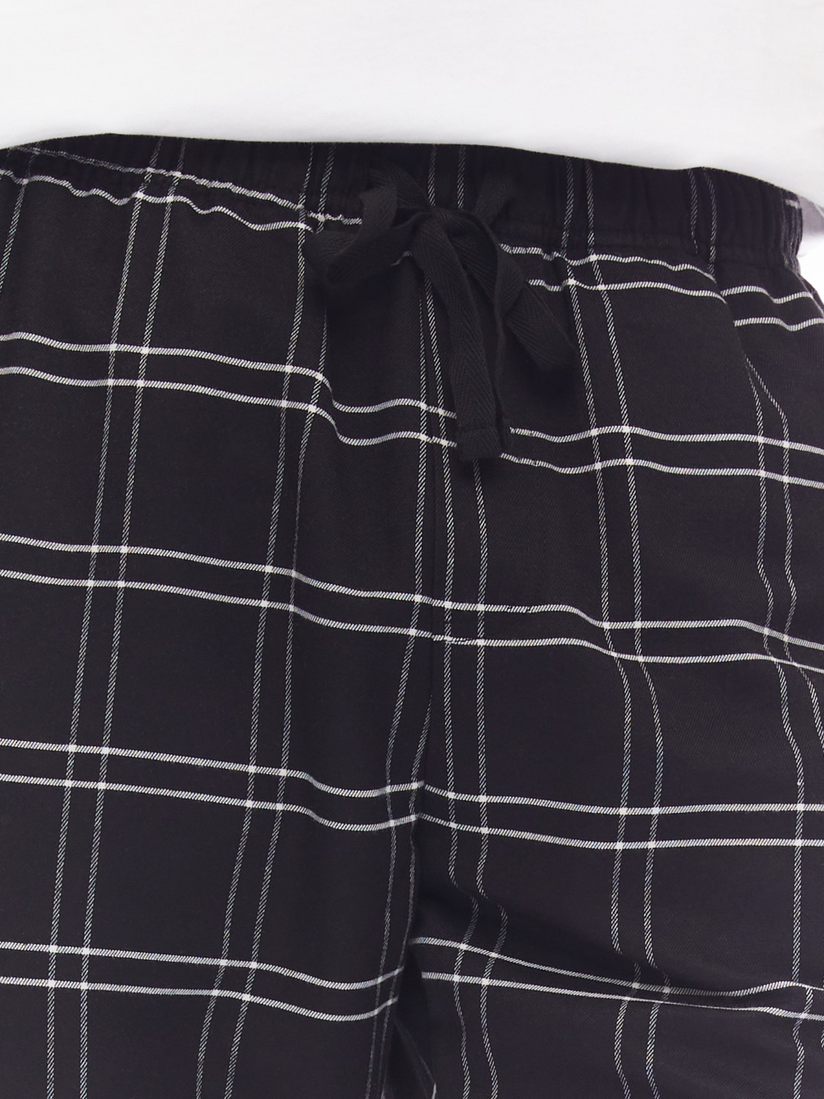 Домашние брюки в клетку на резинке zolla 614137359013, цвет черный, размер S - фото 4
