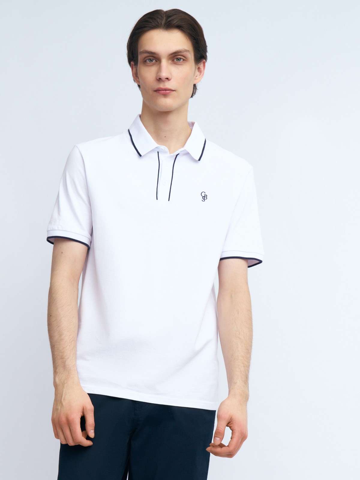 Футболка поло из хлопка с эмблемой