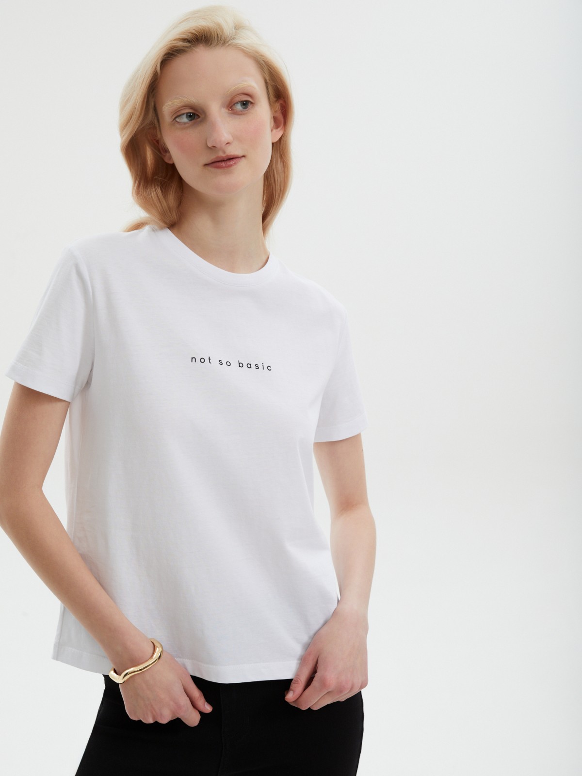 Футболка из хлопка с принтом-надписью