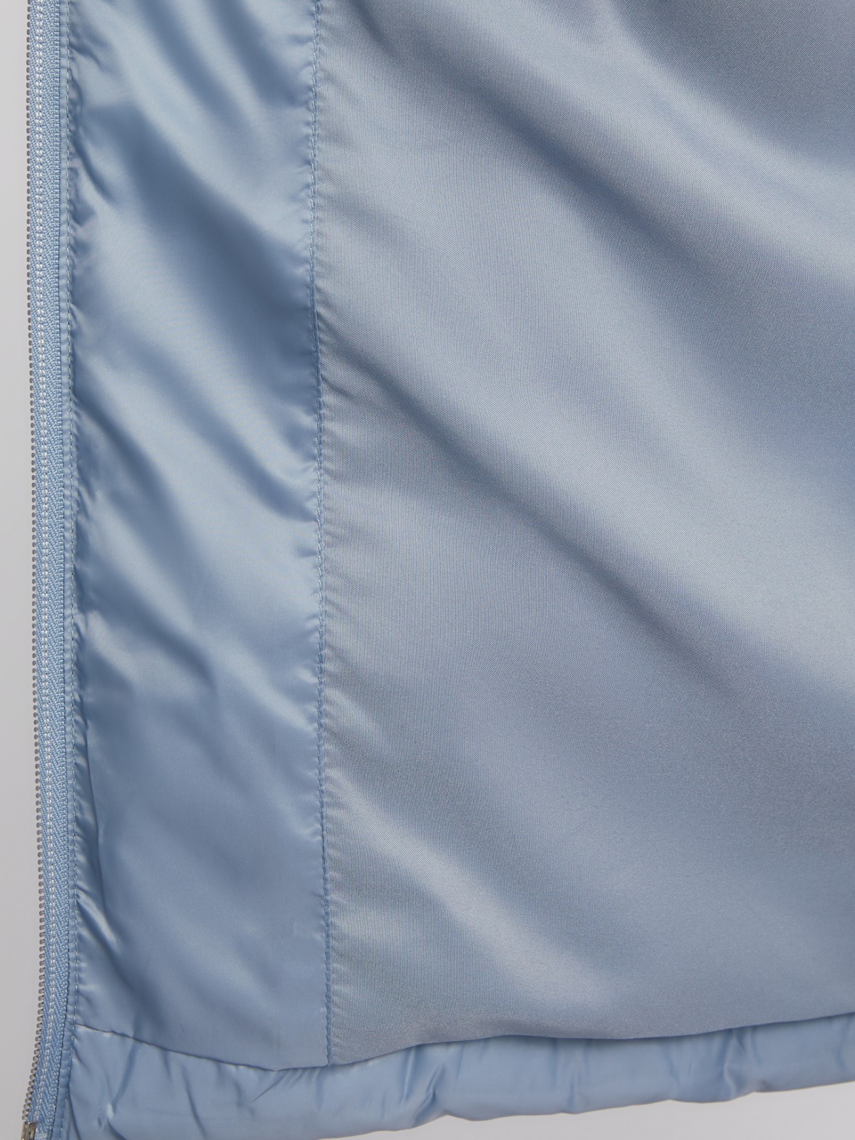 Утеплённая короткая куртка на молнии с воротником zolla 024135112154, цвет голубой, размер S - фото 5