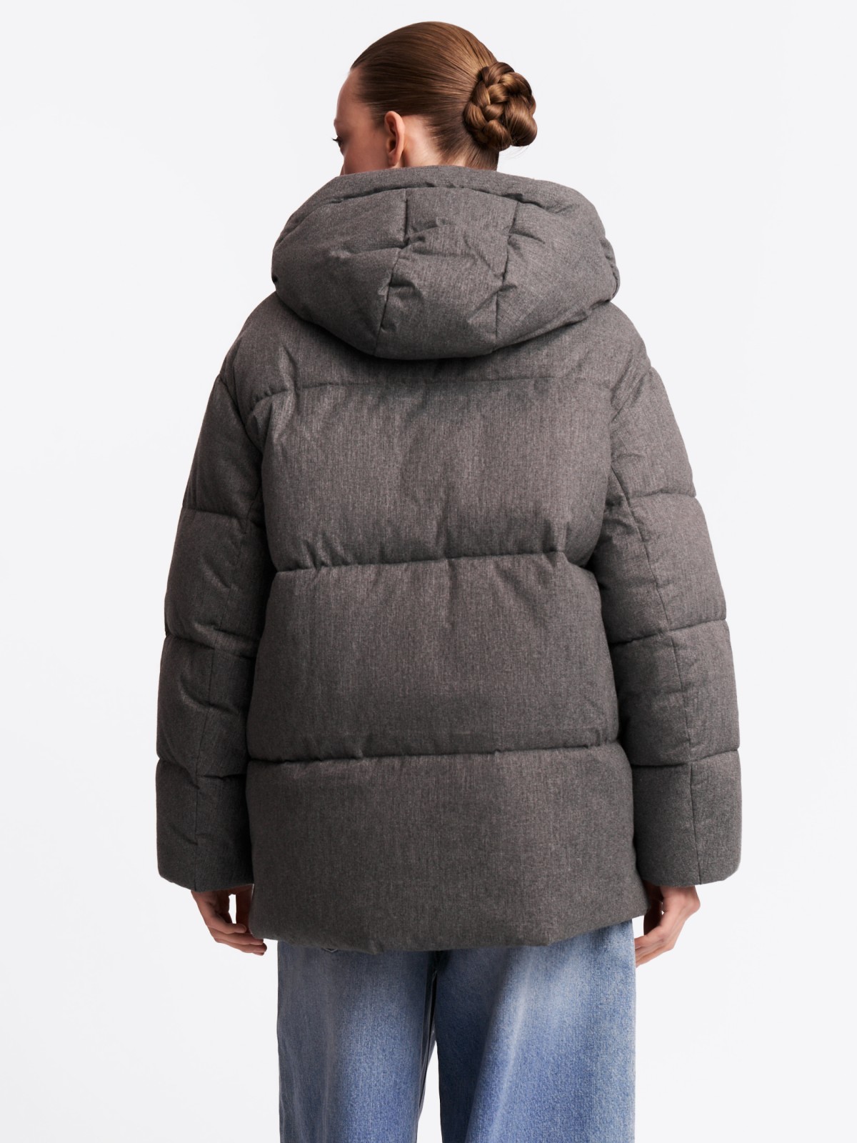 Тёплая дутая куртка с капюшоном