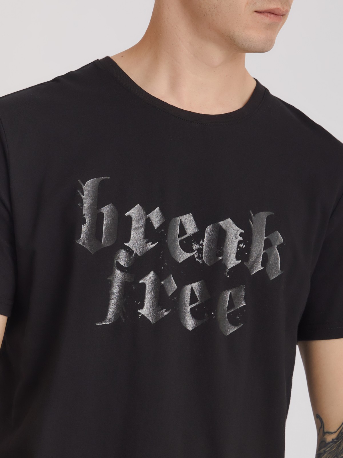 Футболка из хлопка с принтом-надписью