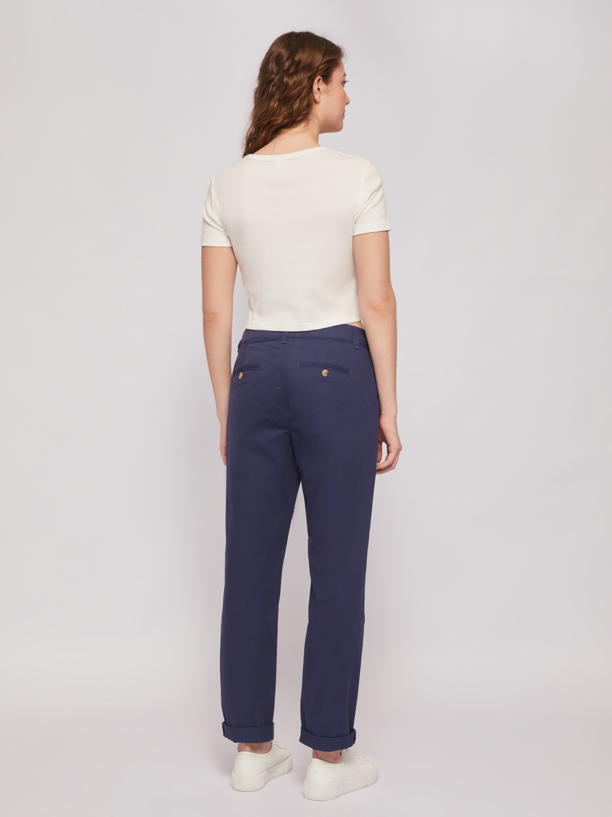 Брюки-чинос из хлопка со средней талией Брюки-чинос из хлопка со средней талией