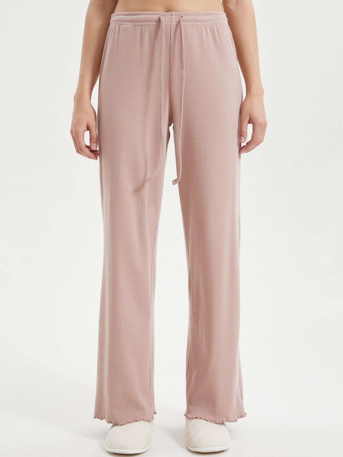 Штаны на резинке из хлопка с оборками