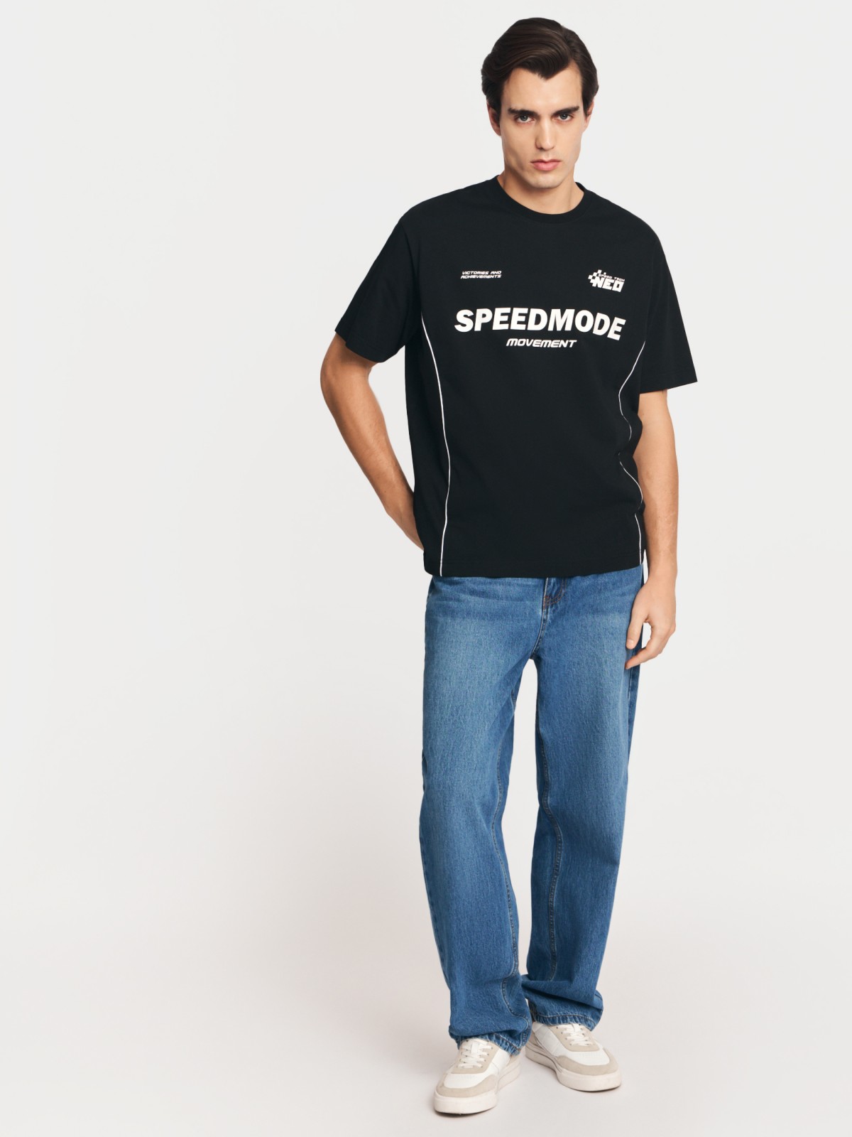 Футболка из хлопка с принтом-надписью