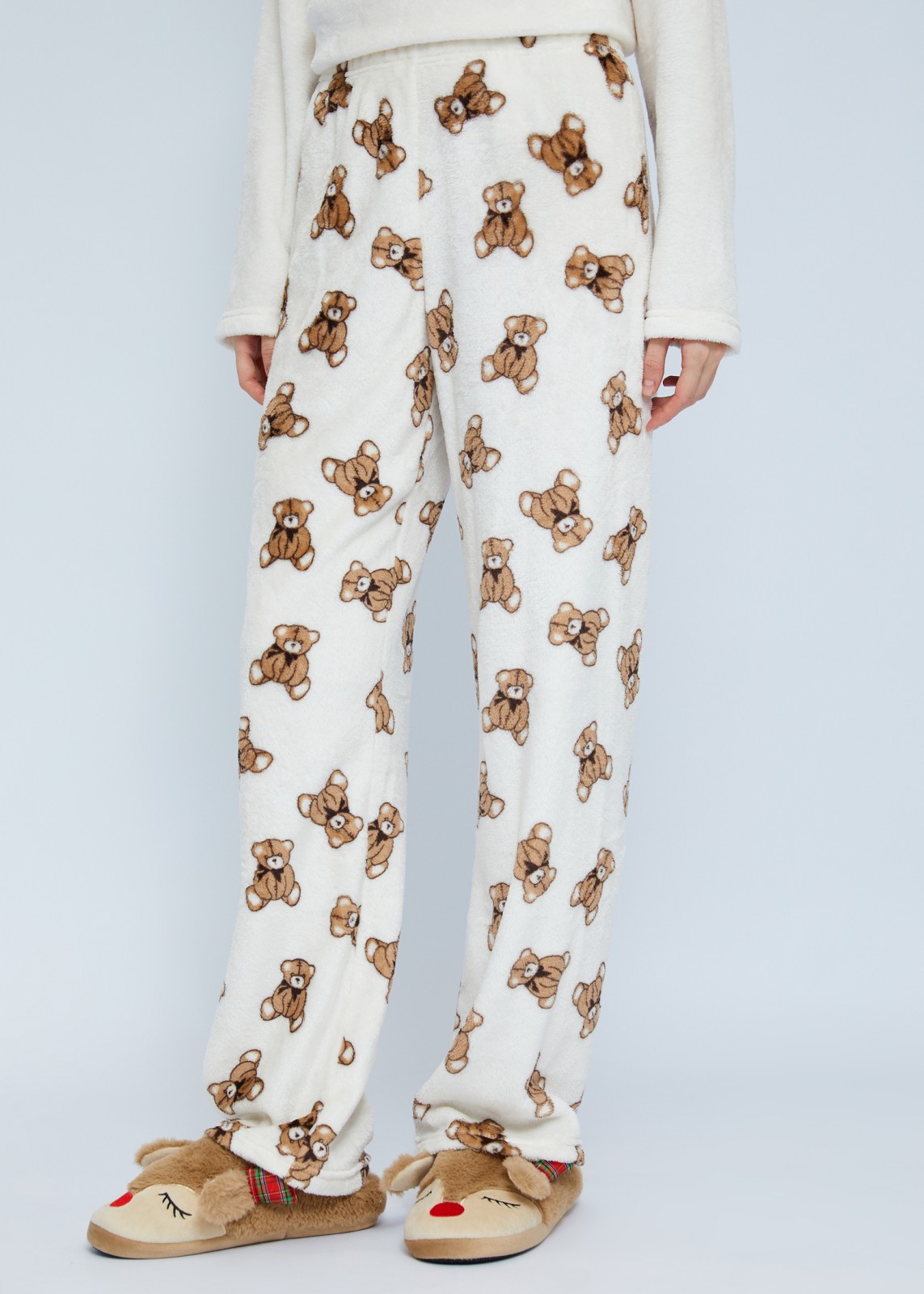 Домашний пижамный комплект из экомеха (свитшот и штаны)