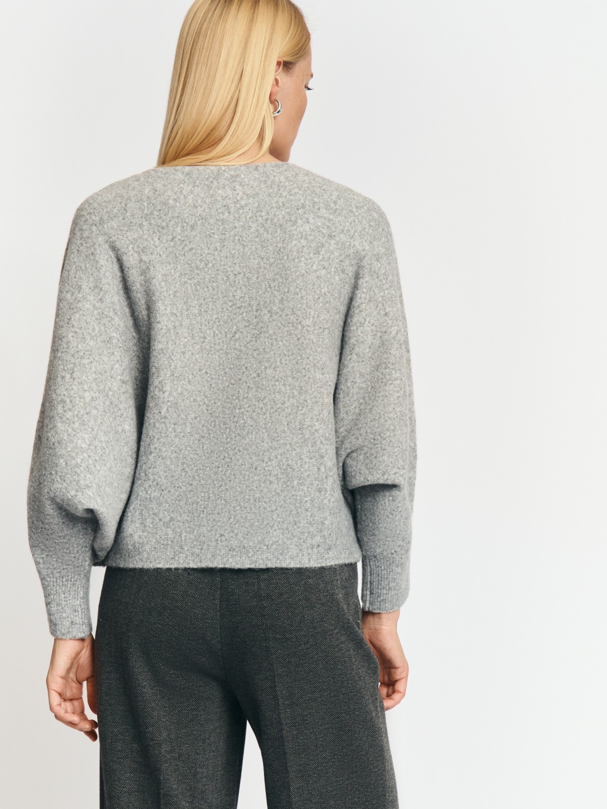 Вязаный джемпер с рукавом летучая мышь