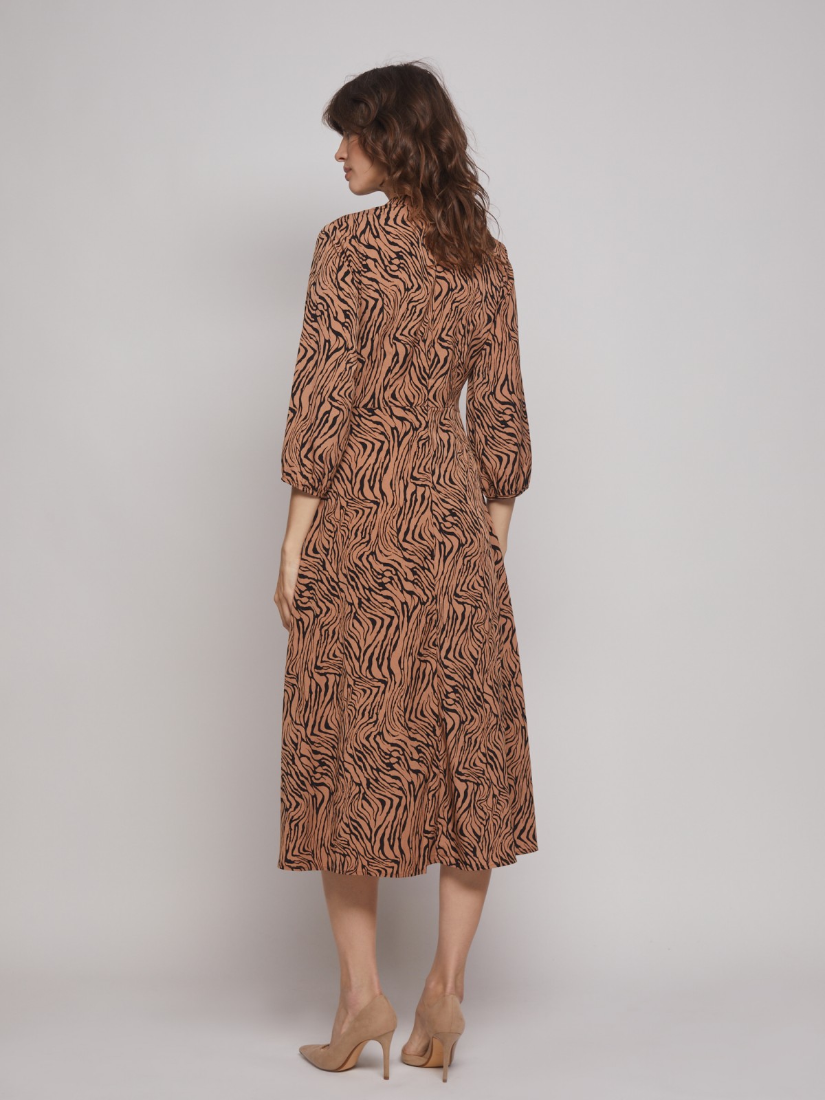 Платье zolla 023128208133, цвет коричневый, размер S - фото 6