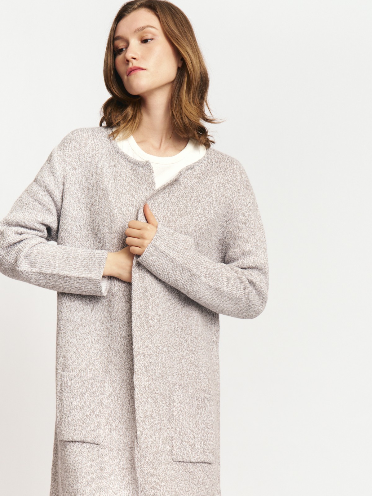 Вязаный кардиган без застёжки