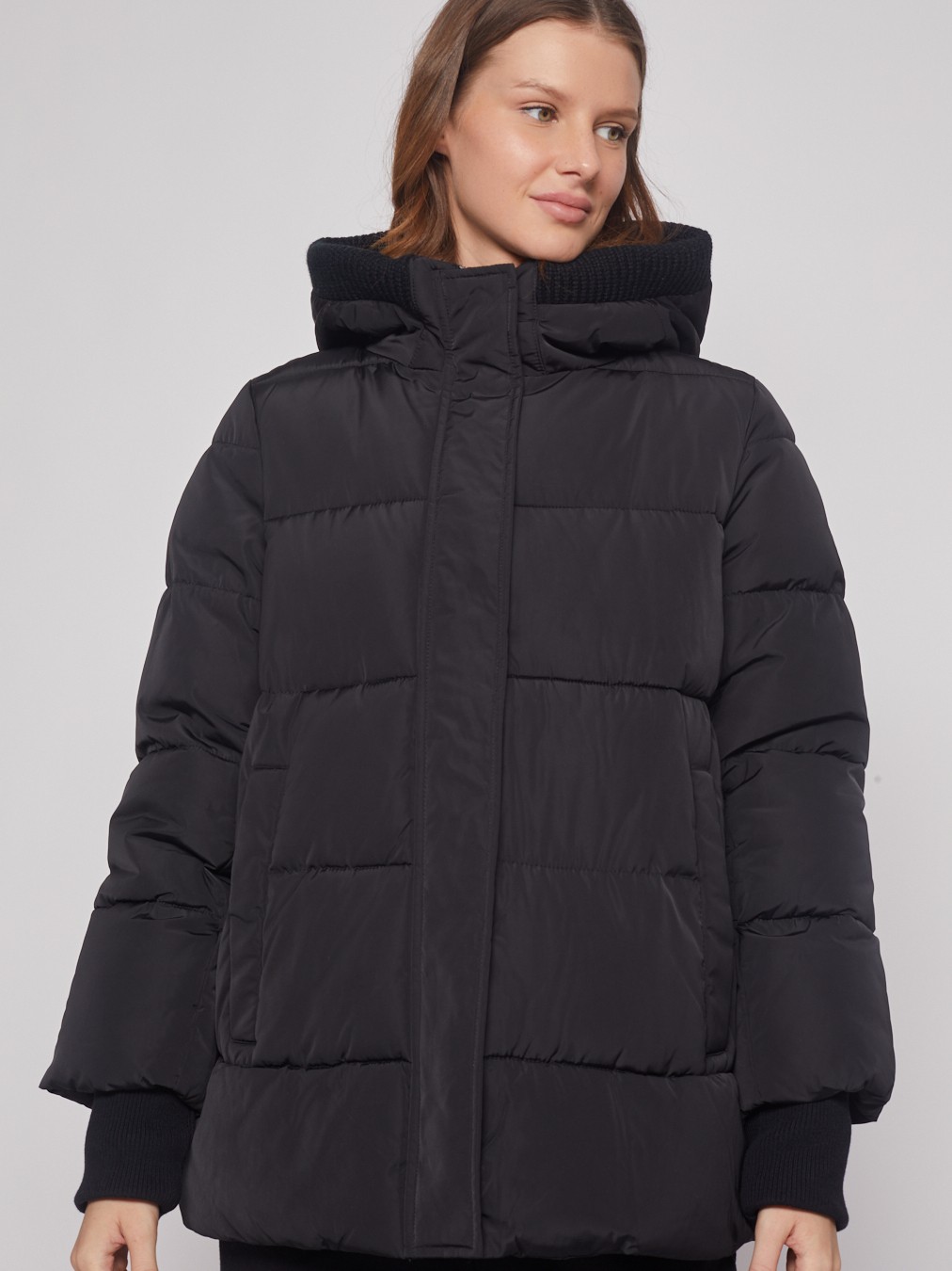 Тёплая куртка с удлинёнными манжетами zolla 022345102284, цвет черный, размер S - фото 4