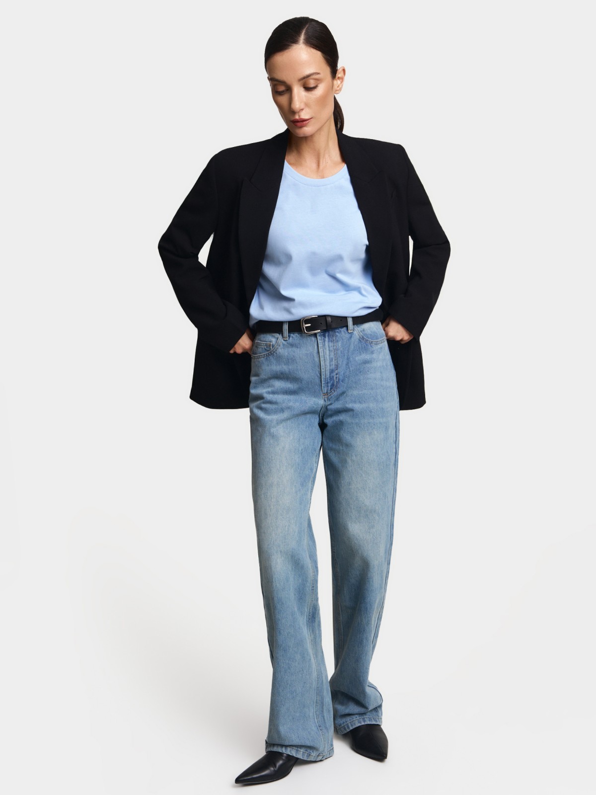 Футболка оверсайз из хлопка однотонная