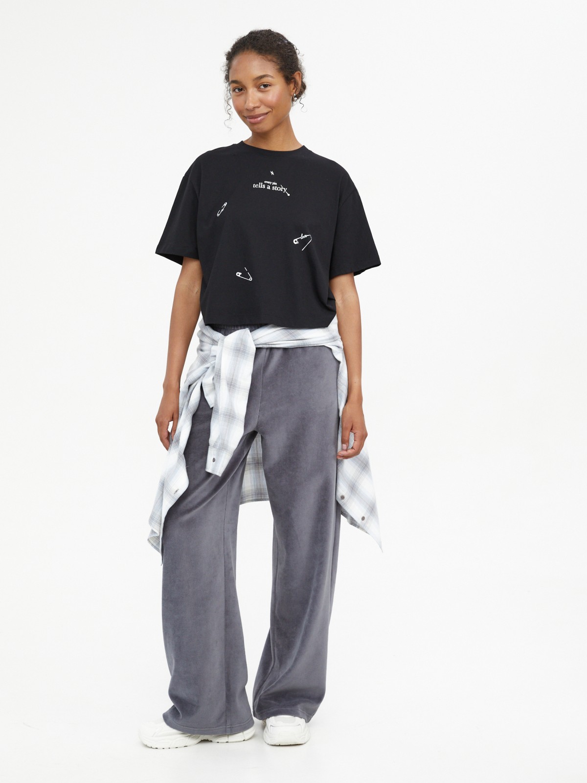 Короткая футболка с принтом