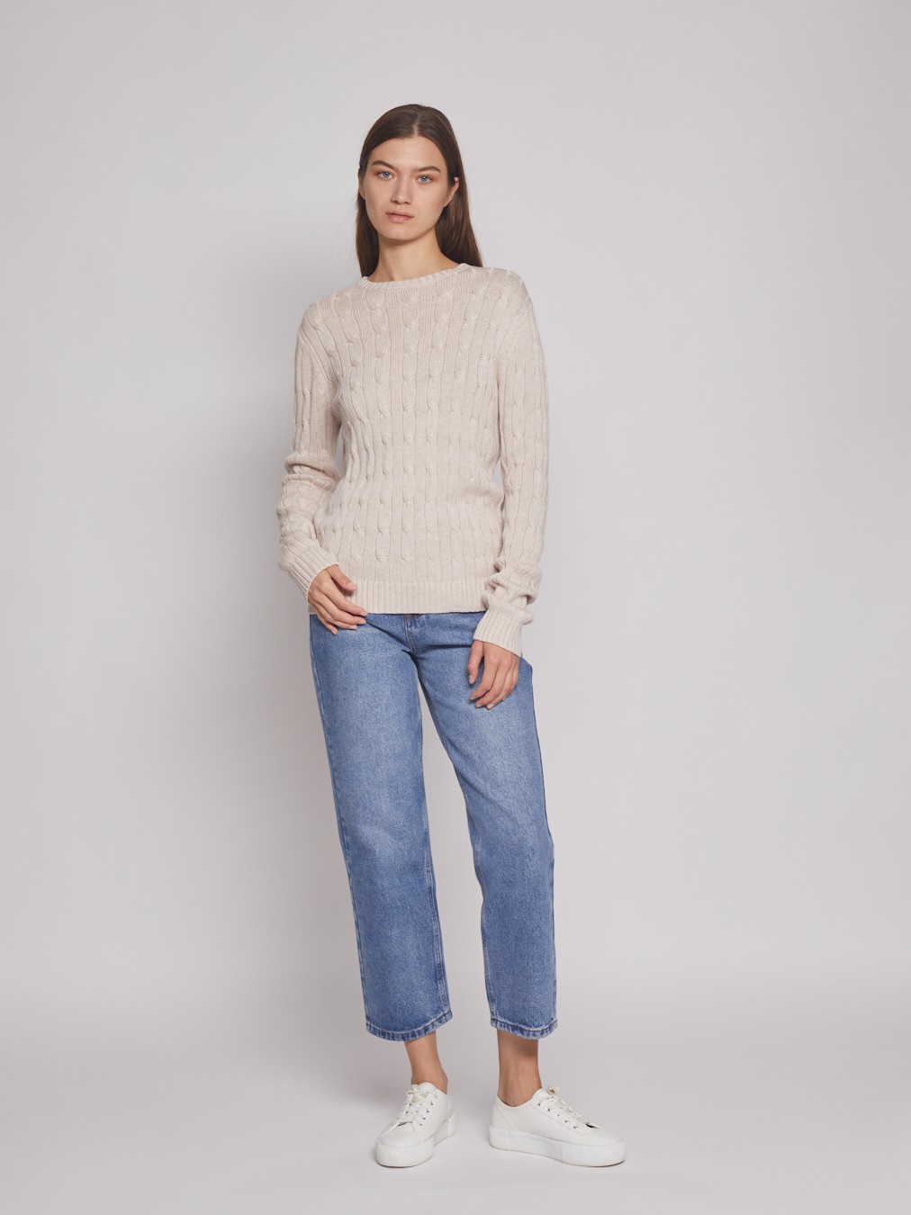 Вязаный джемпер с косами Вязаный джемпер с косами