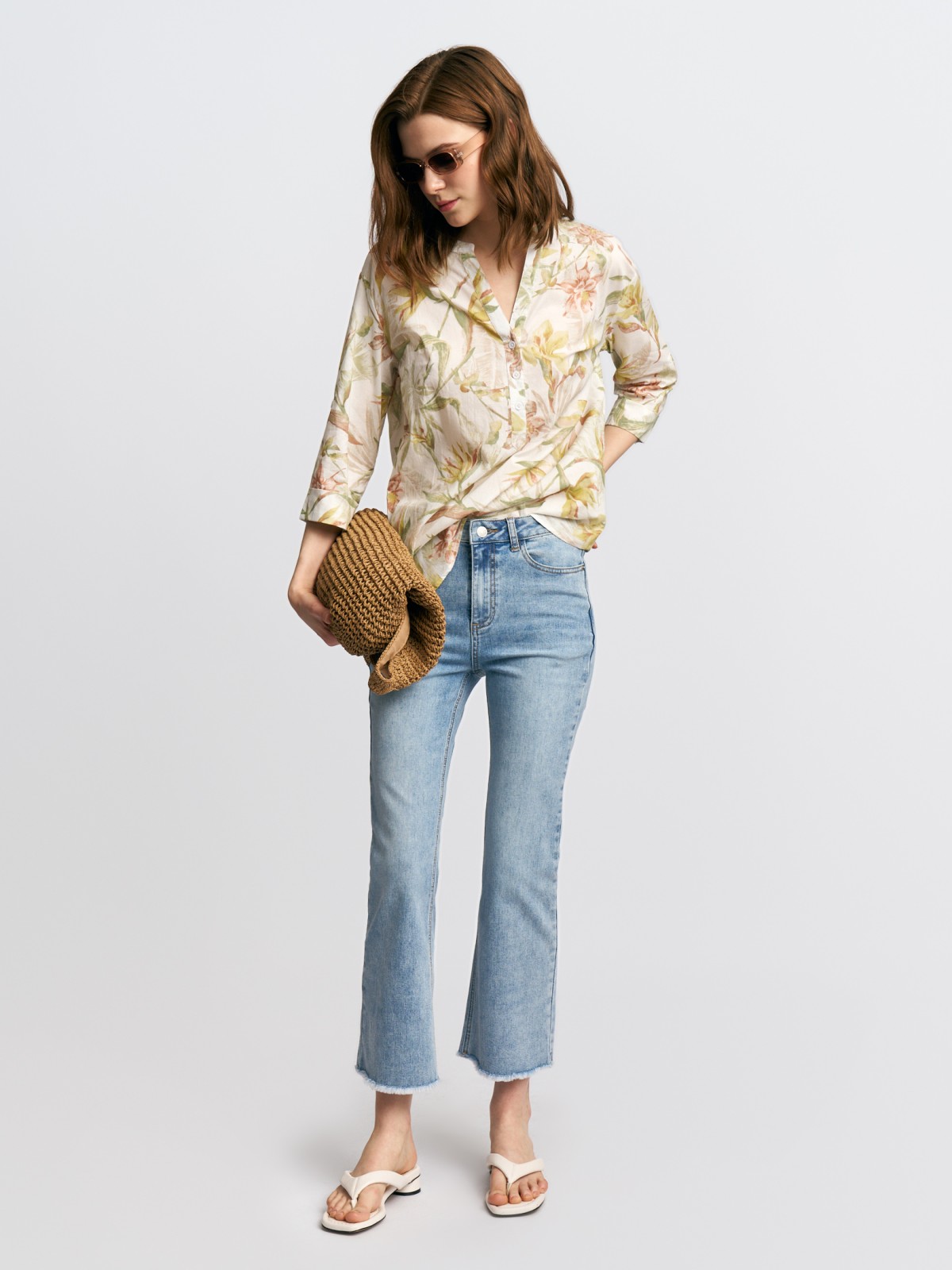 Джинсы силуэта Flare с высокой посадкой