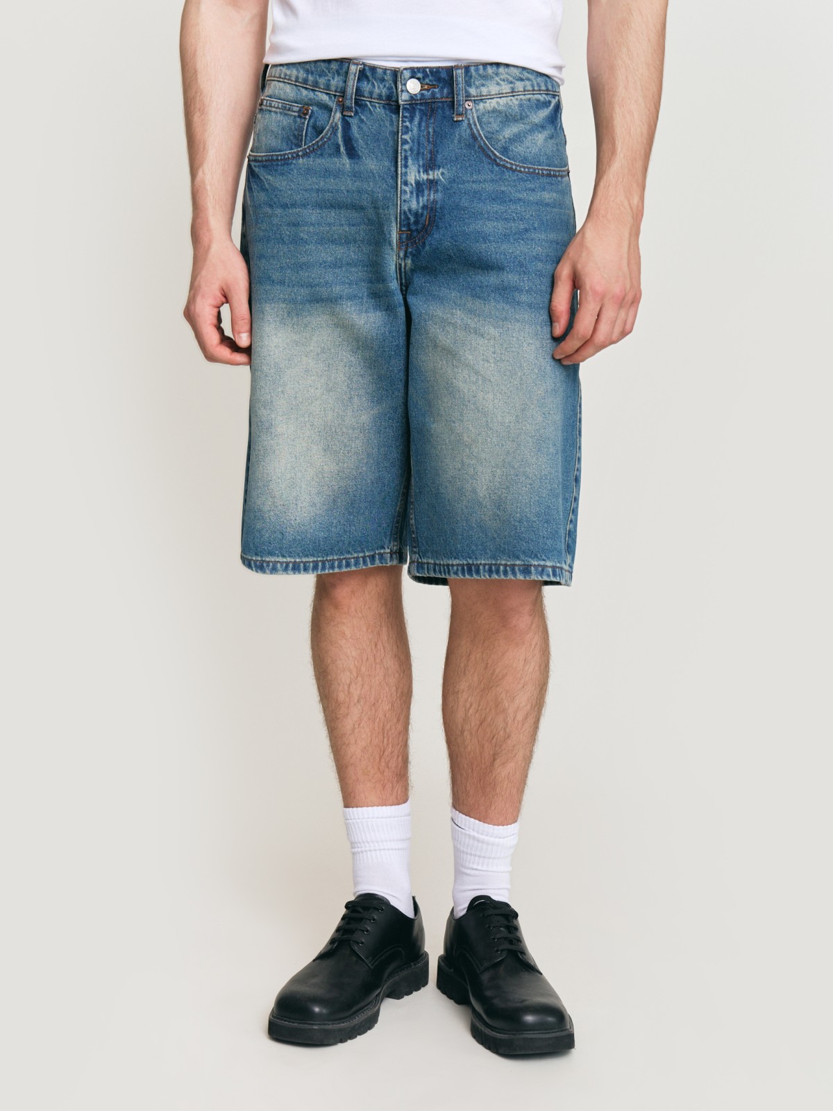 Удлинённые джинсовые шорты Baggy