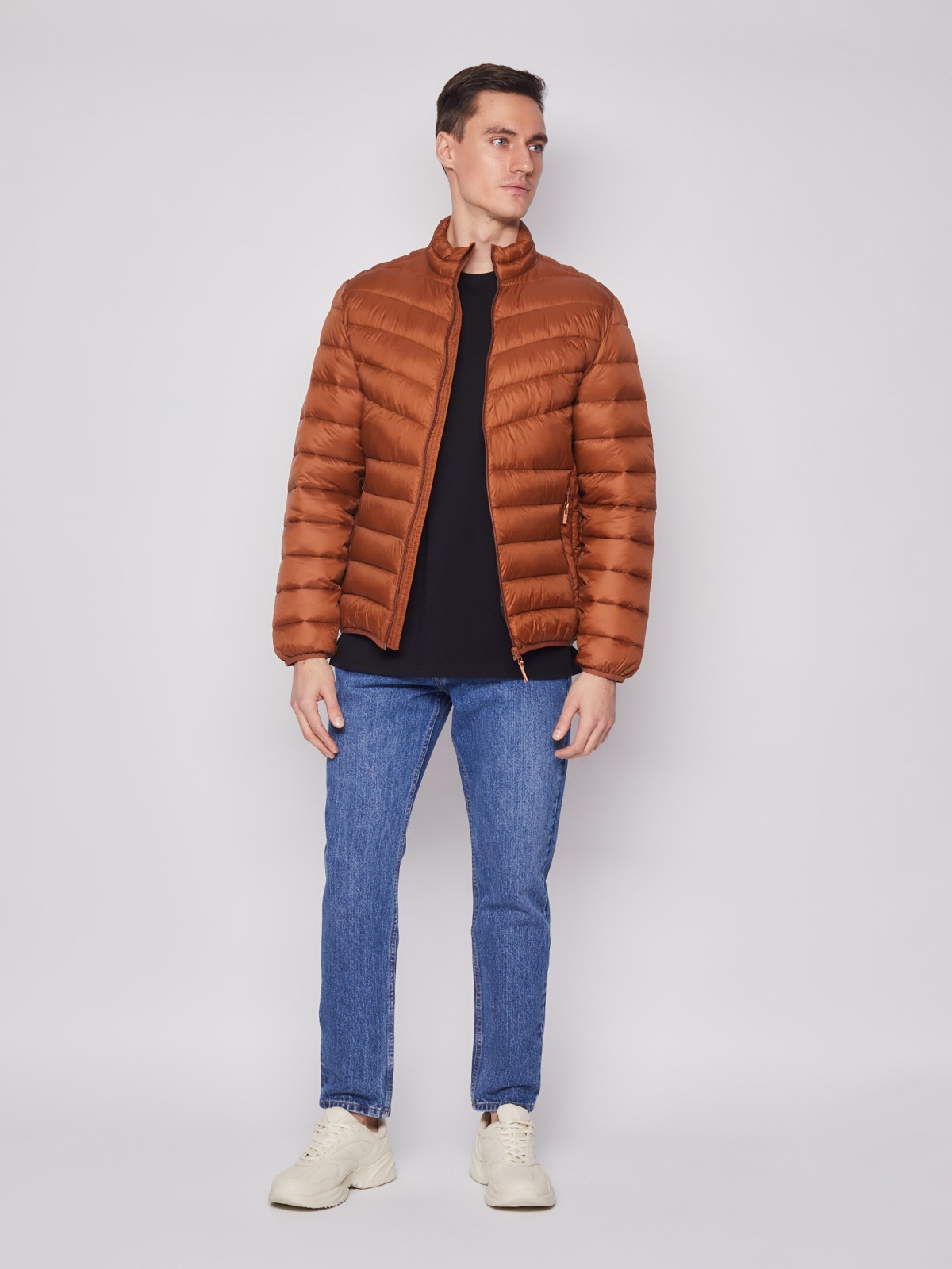 Утеплённая куртка с воротником zolla 012125102144, цвет терракота, размер S - фото 2