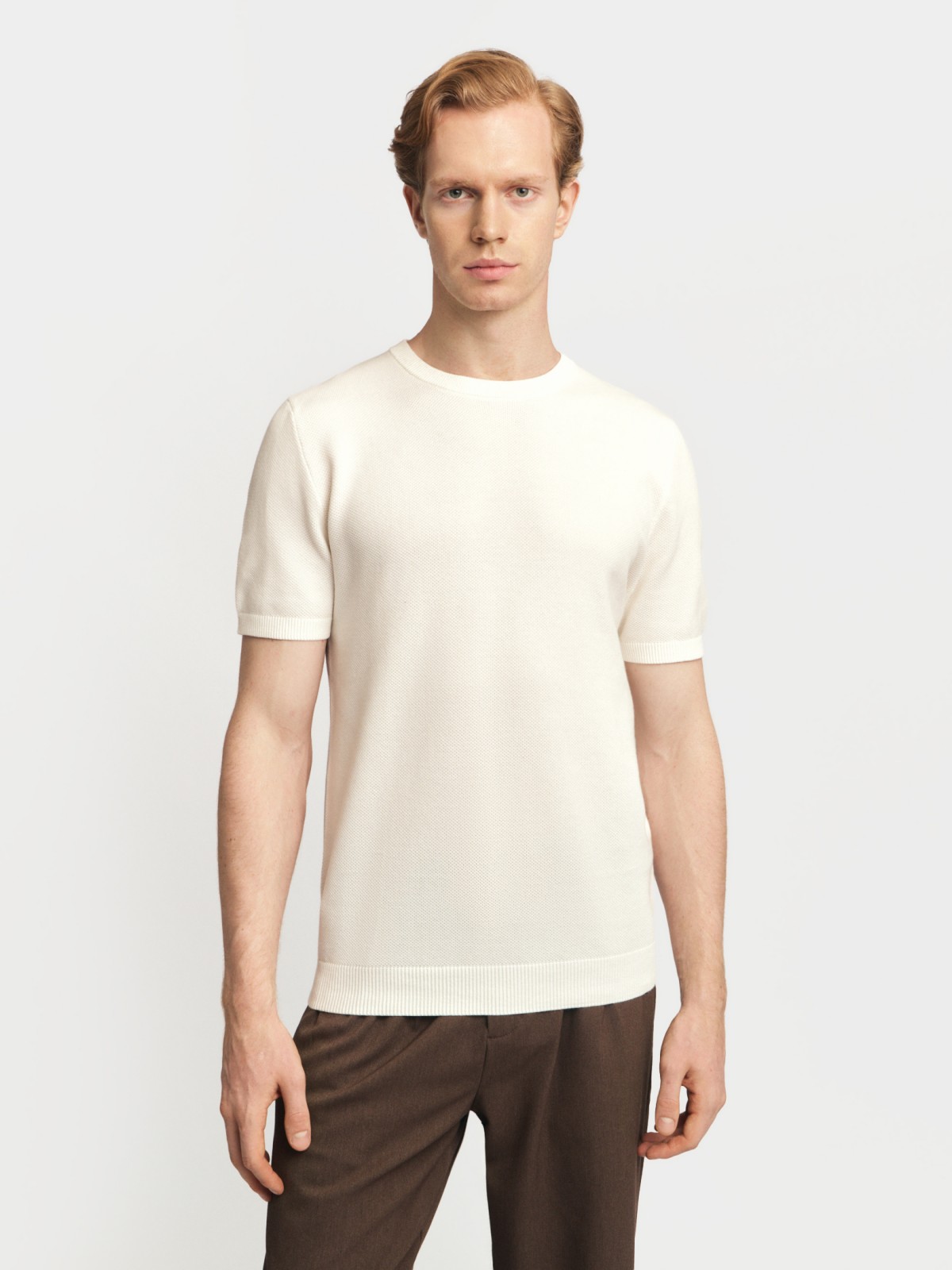 Джемпер из хлопка с коротким рукавом