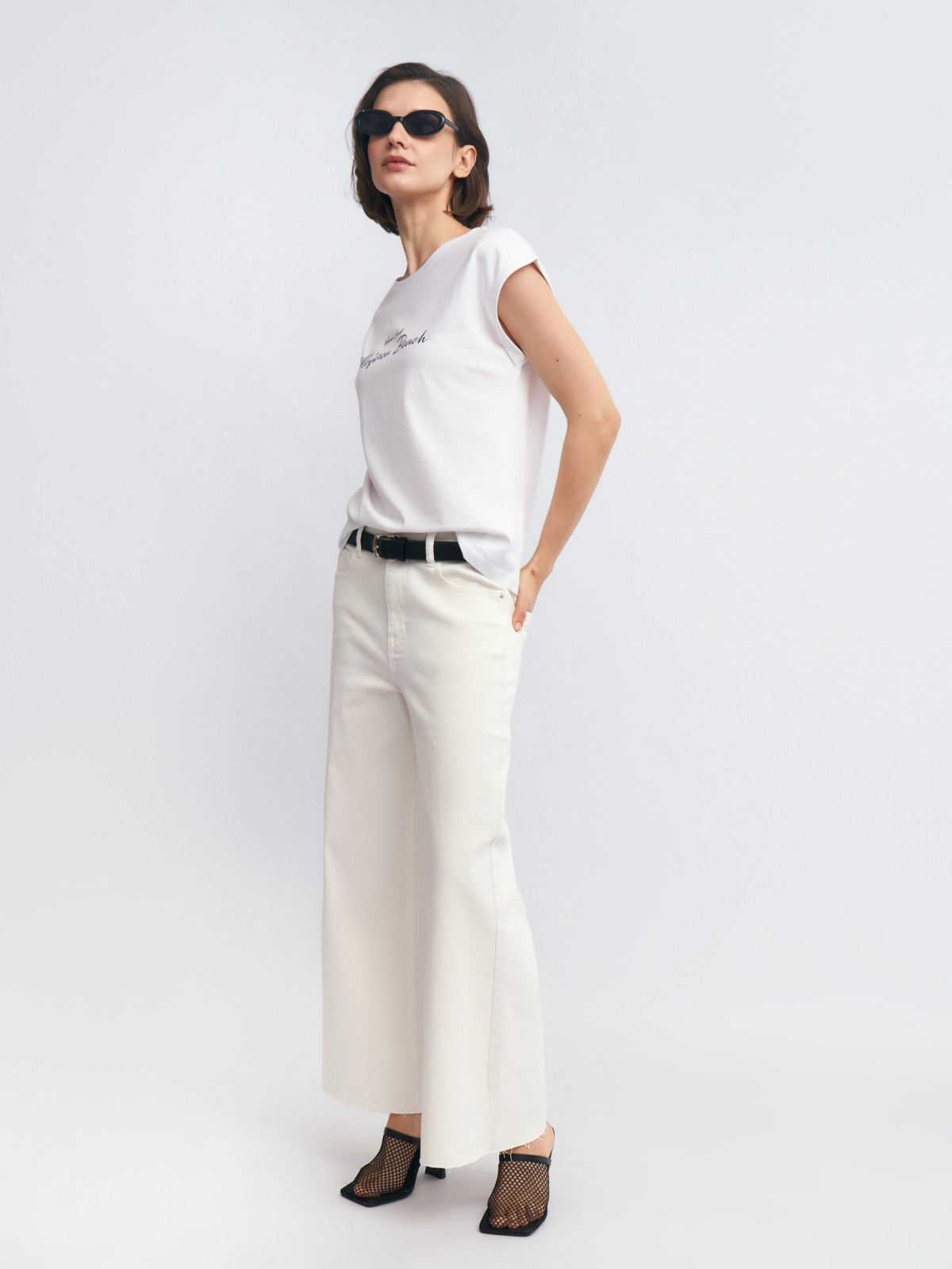 Футболка из хлопка с принтом-надписью