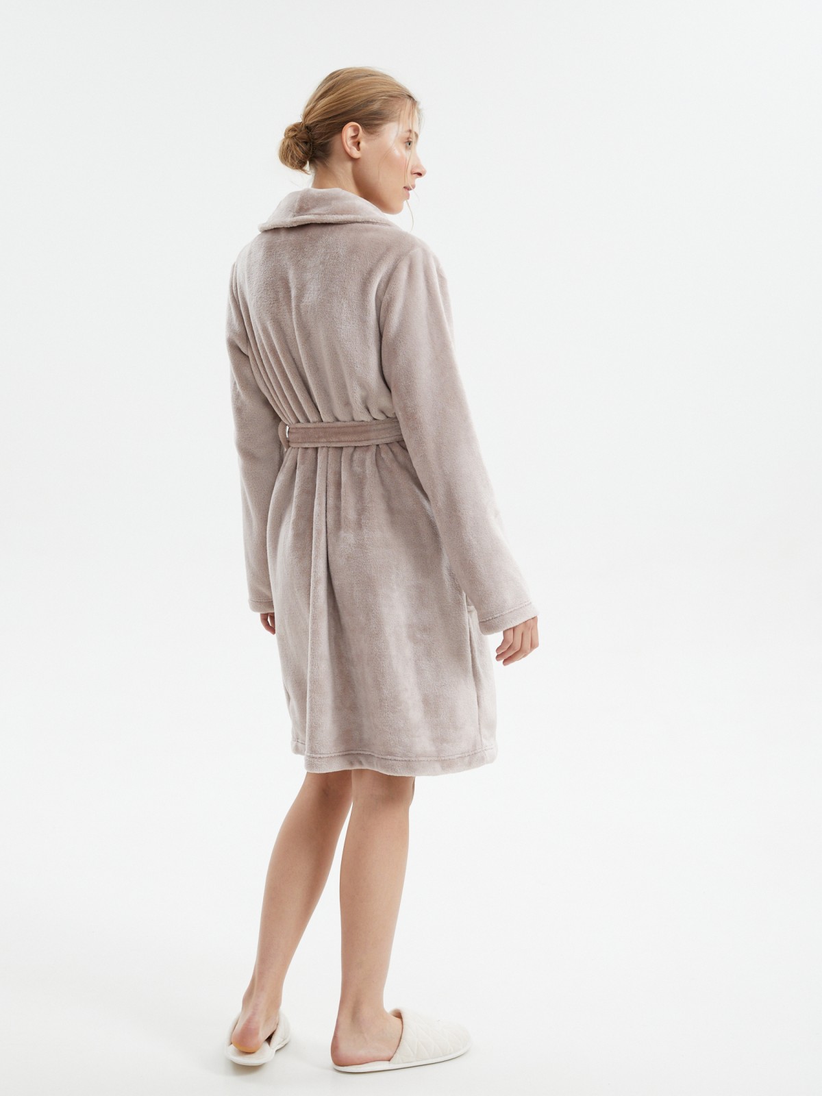 Халат из флиса с поясом