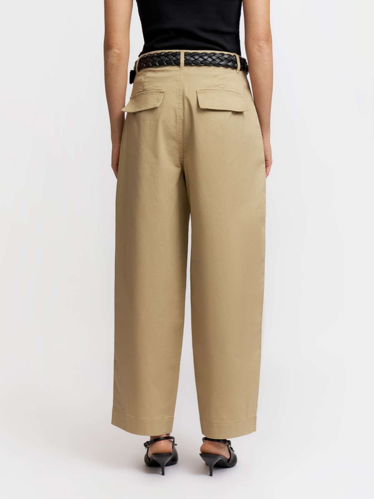 Брюки из хлопка с ремнём