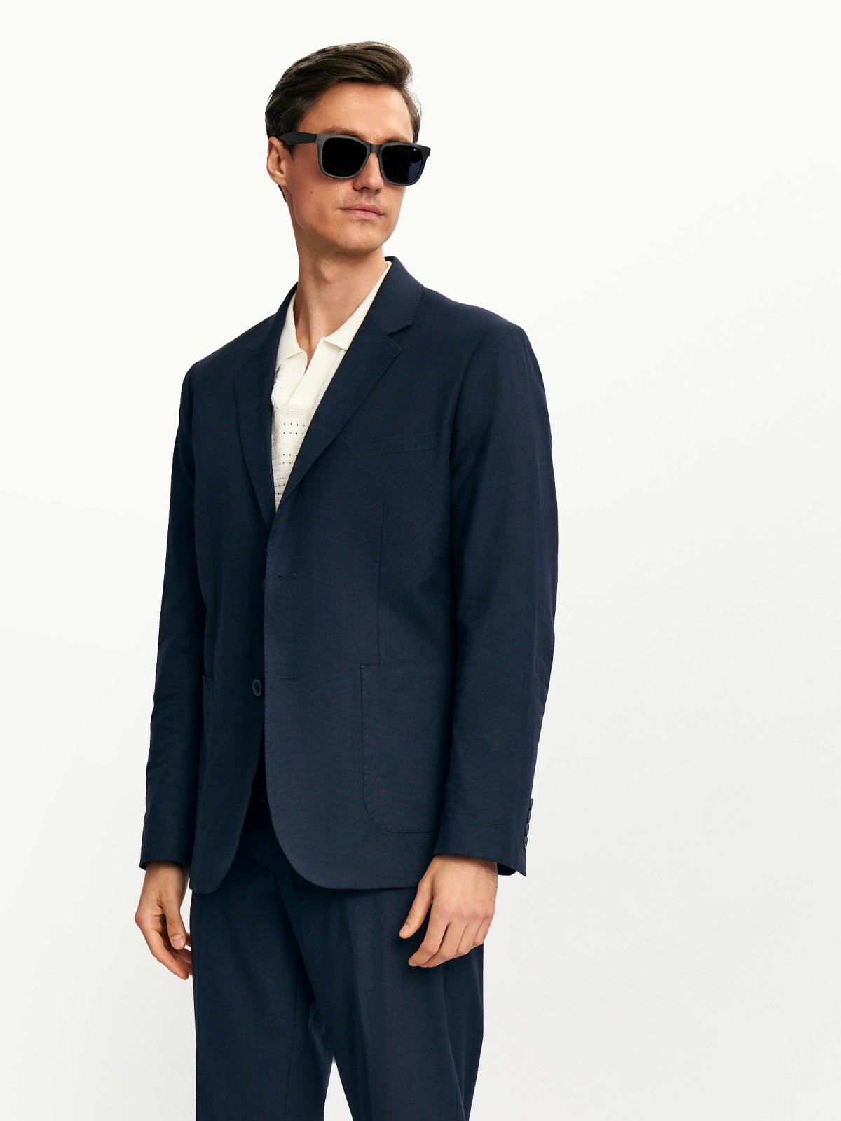 Льняной однобортный пиджак