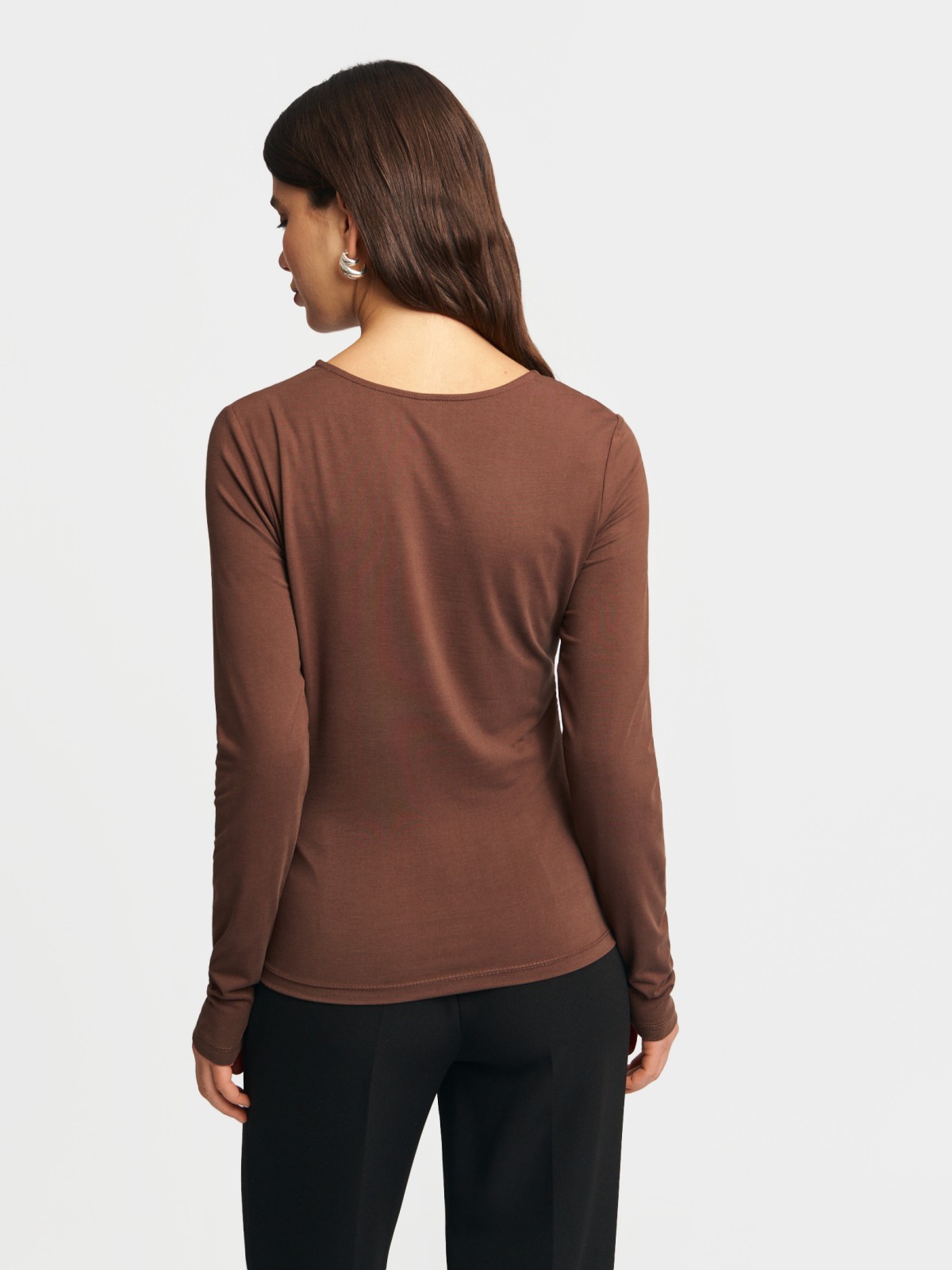 Трикотажный топ-лонгслив с драпировкой