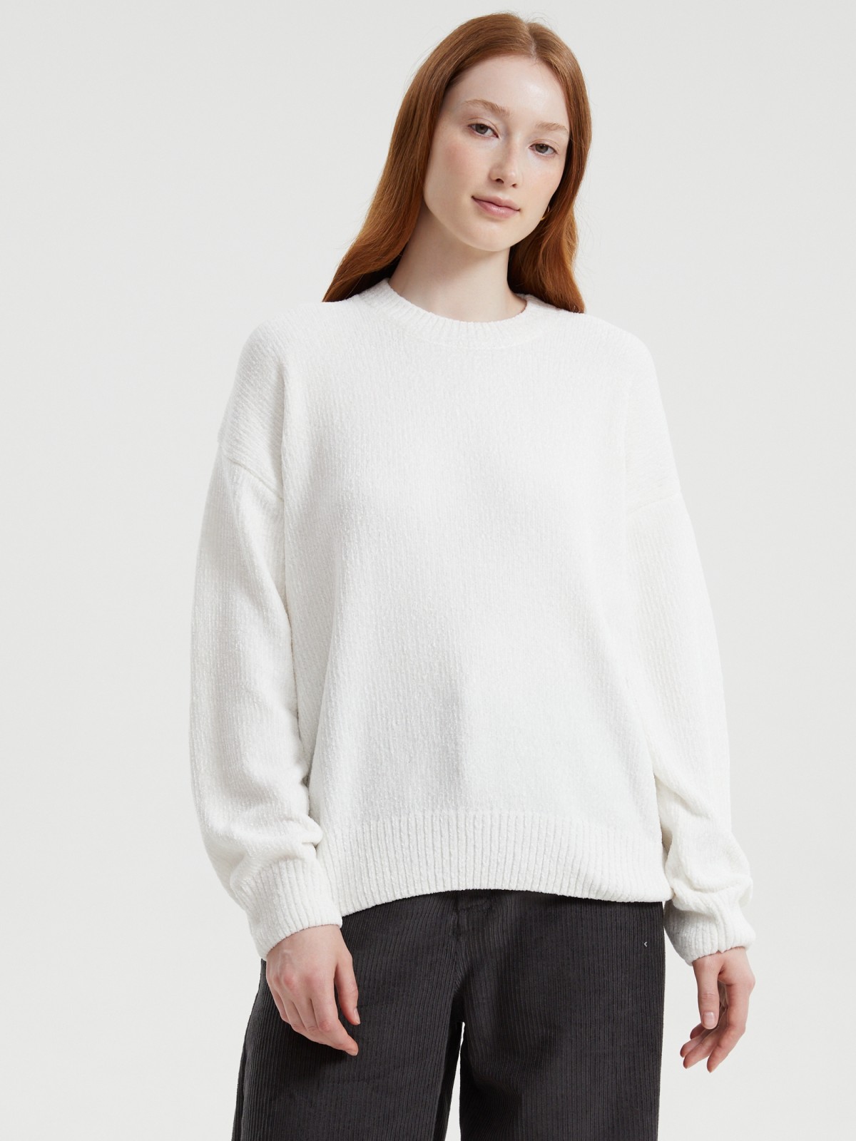 Вязаный бархатистый джемпер