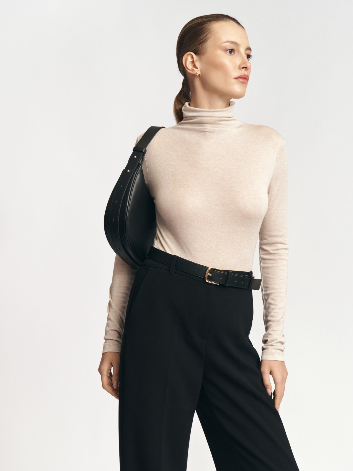 Трикотажная шерстяная водолазка-лонгслив