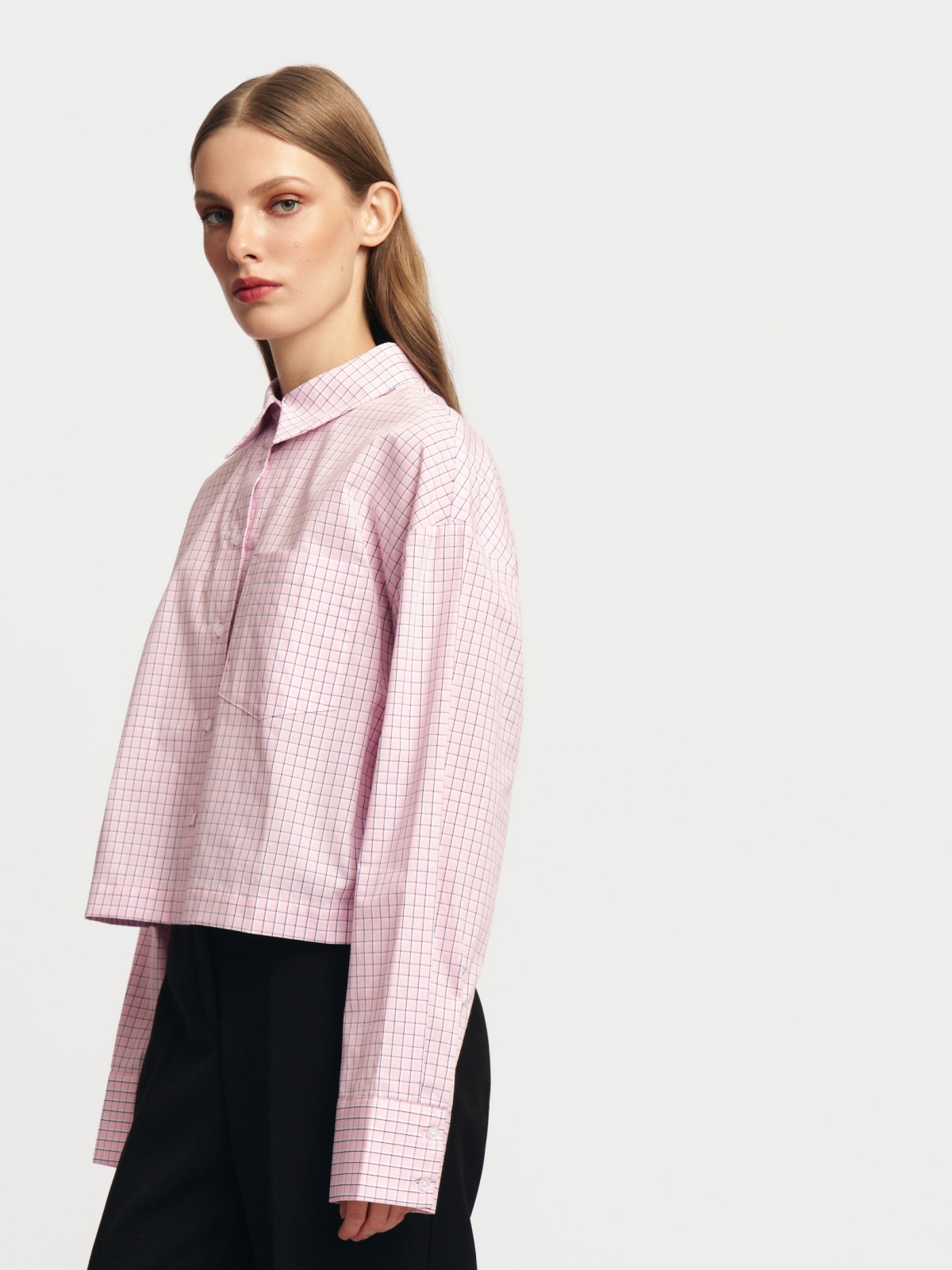 Укороченная рубашка из хлопка