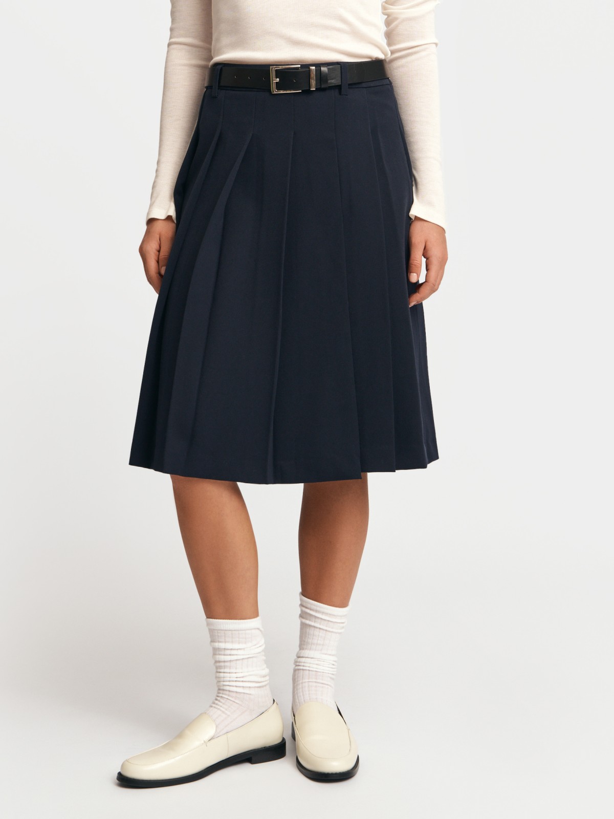 Юбка миди в складку с разрезом