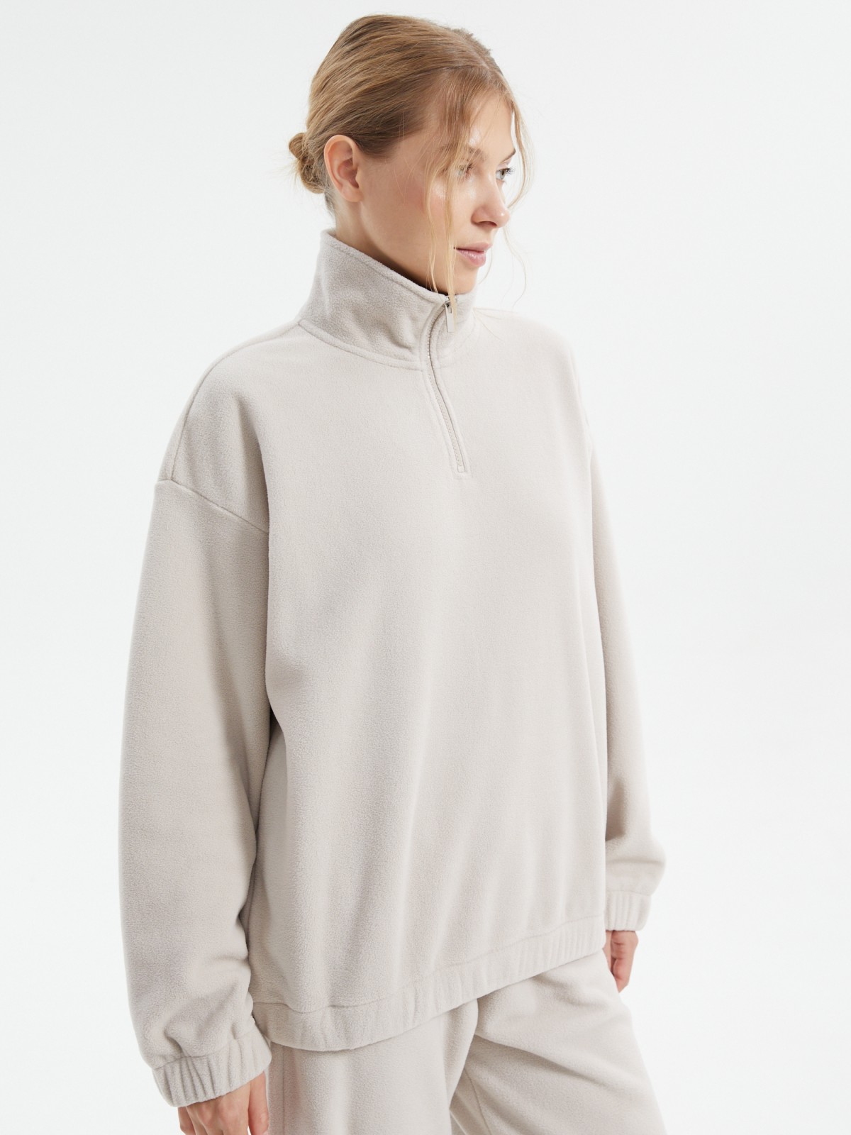 Свитшот из флиса с горлом на молнии